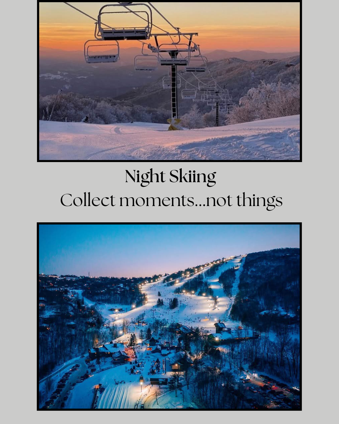 Night skiing is a fun way to experience the ski slopes.  Men's Night on Wednesday's offer discounted lift tickets.  Ladies' night on Thursday's.