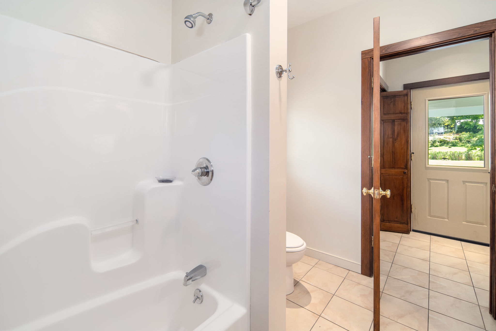 Enjoy the convenience of a tub and shower combination for your family's routine.