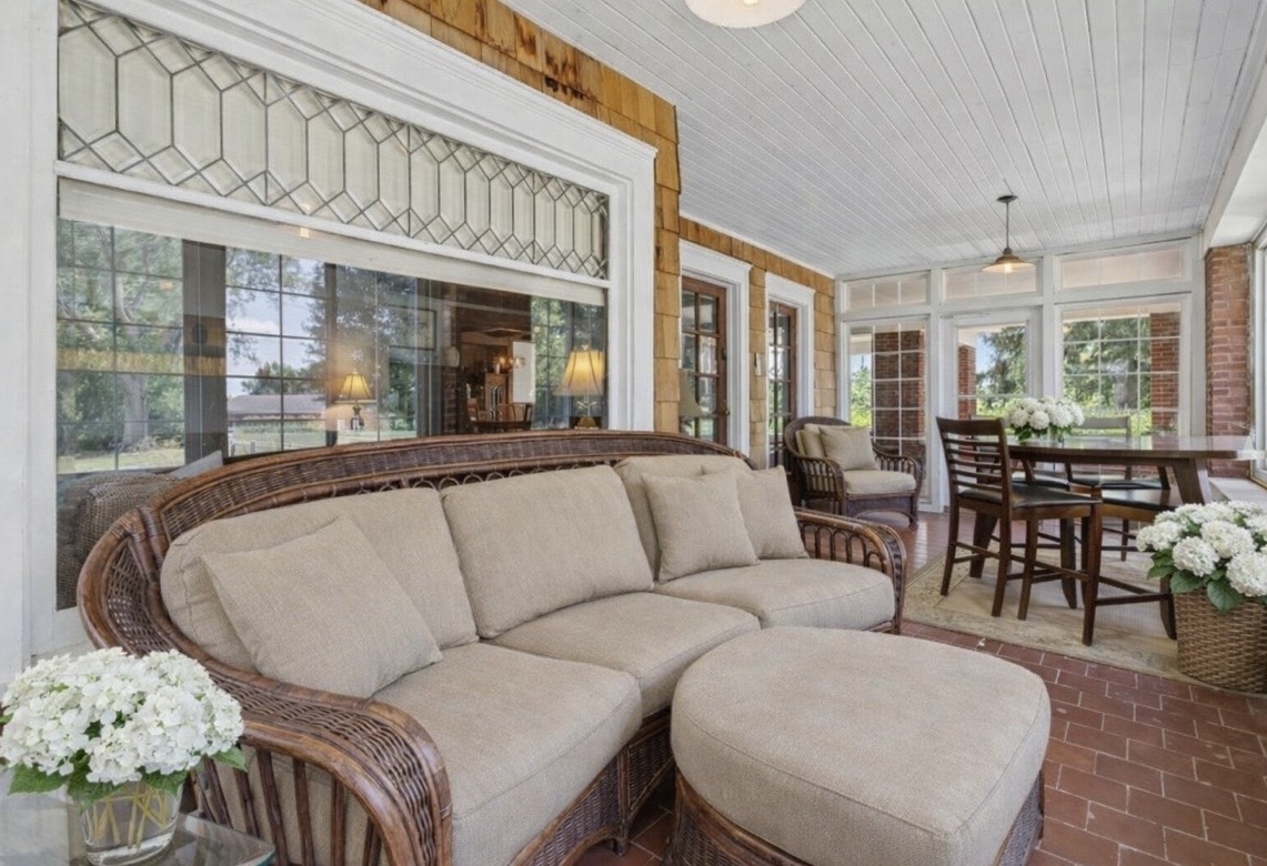 Note: Front porch furniture is currently being reupholstered to look similar to this picture. Actual color may be slightly different.