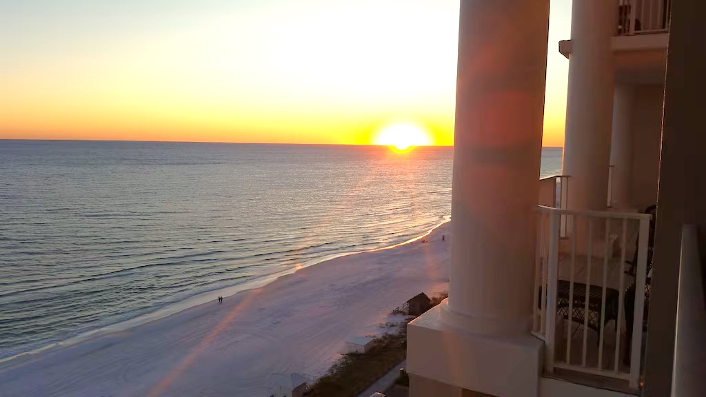 Stunning sunsets can be viewed from the balcony during the Fall, Winter, and Spring!