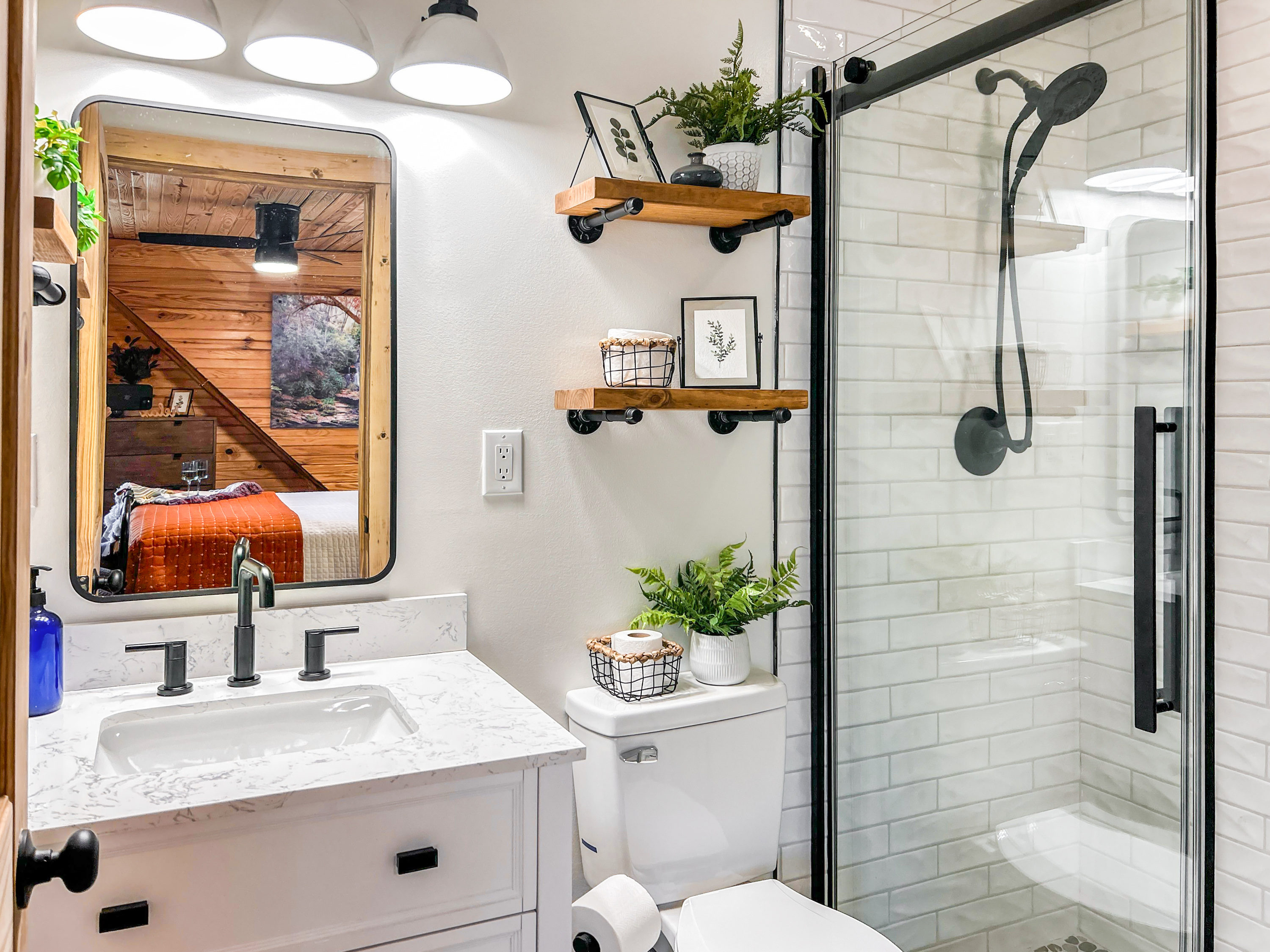 The bathroom is all newly renovated.