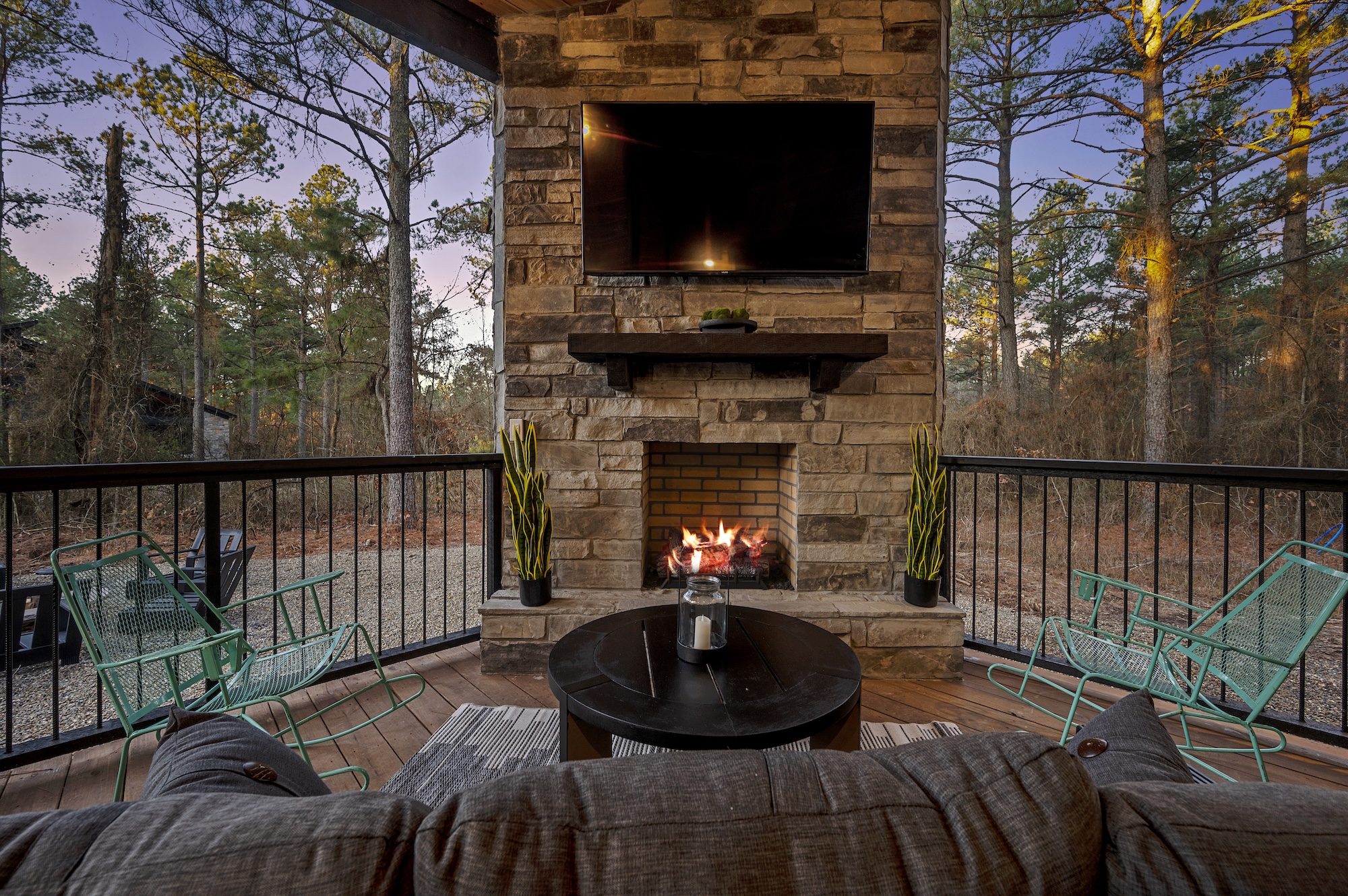 Watch the game or your favorite movie on the outdoor TV.