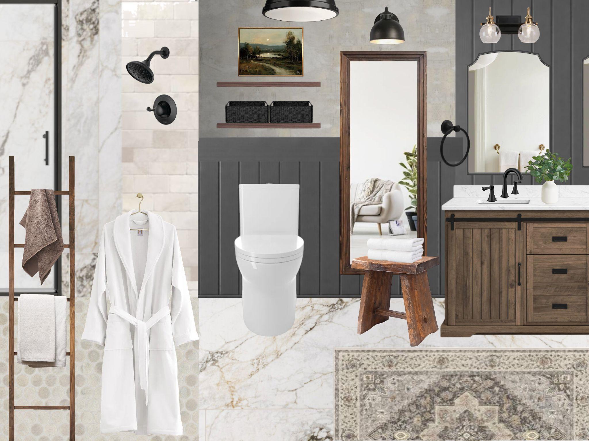 Master bath design board (inspiration only not exact)