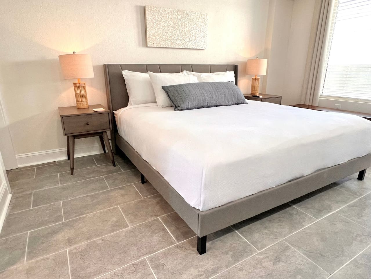 King Size Wink brand mattress in Master Bedroom 