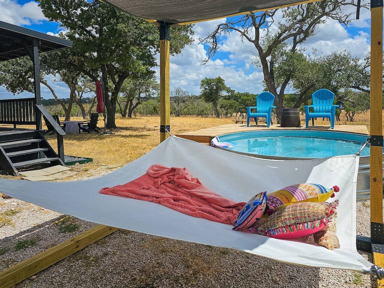 Swing in the hammock and let your worries float away as you enjoy the Hill Country breeze.