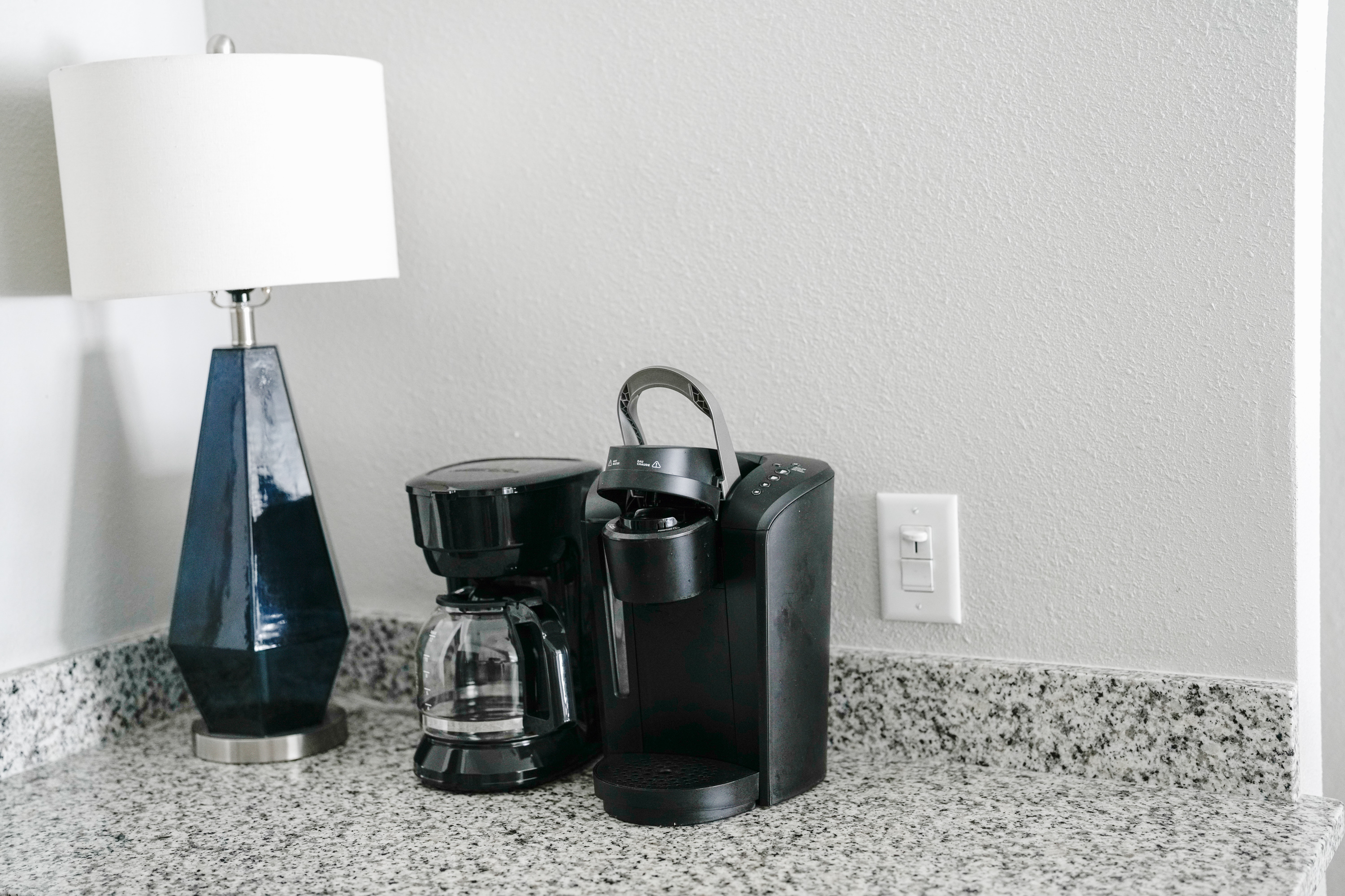 Start your day with coffee from the convenient in-home coffee station, thoughtfully set up for relaxing vacation mornings