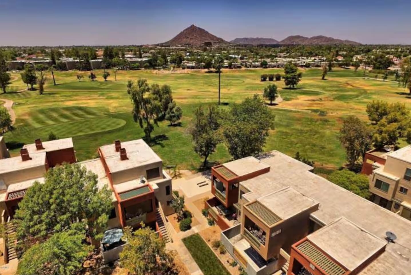 Nestled among manicured grounds with mountain views in every direction.