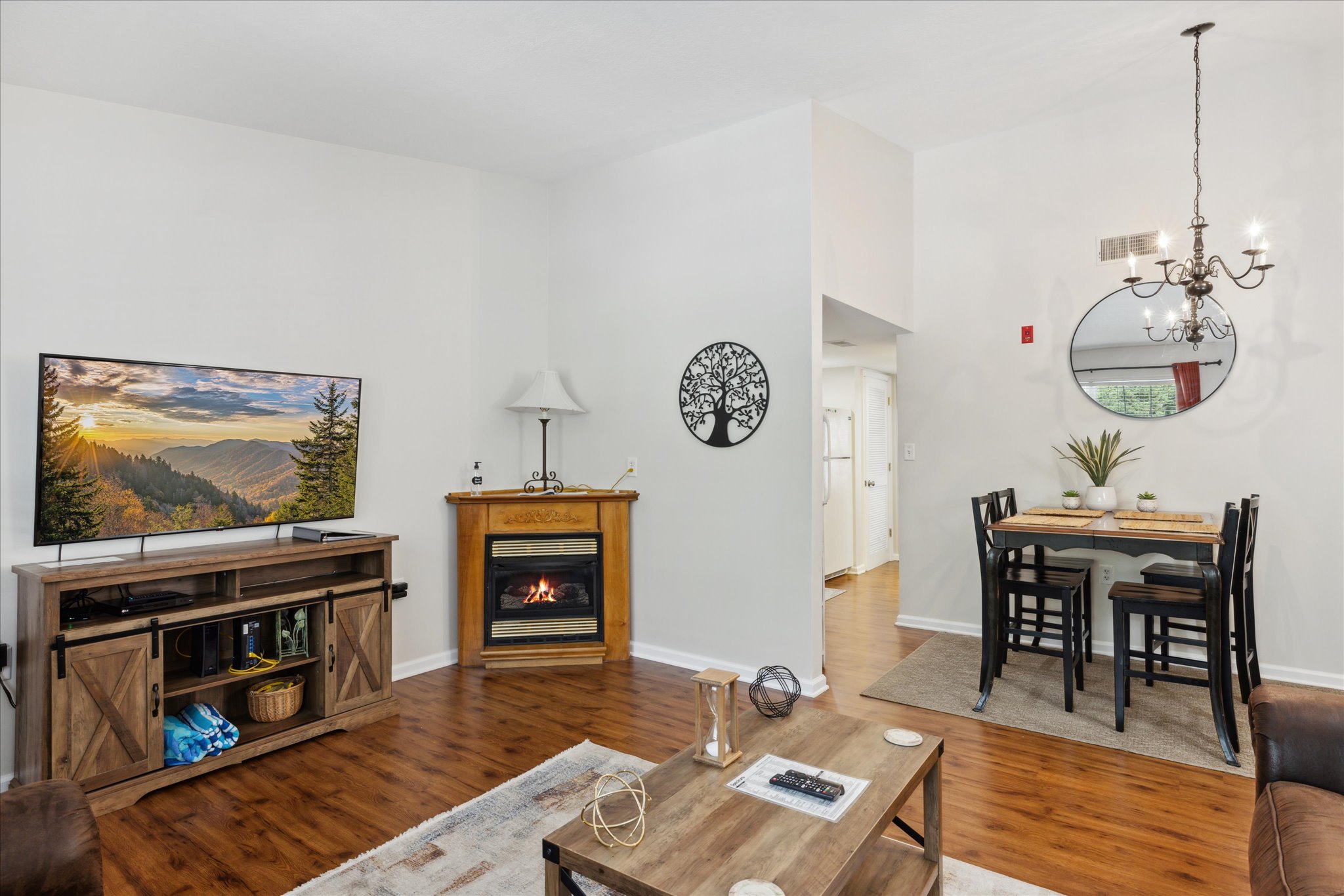 Gas fireplace operational from October - March