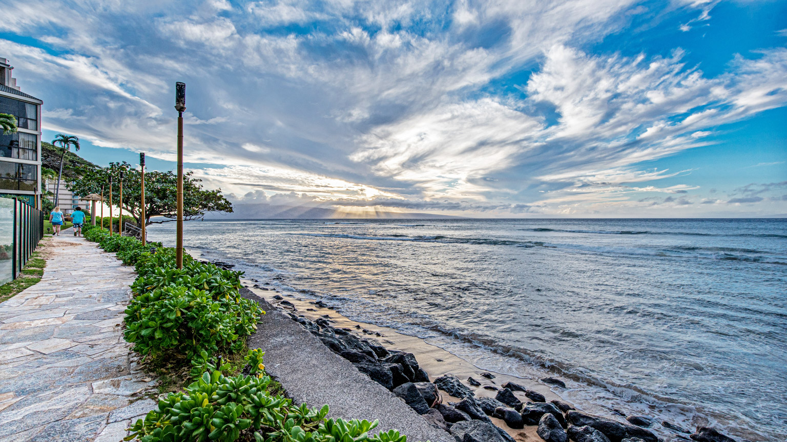 Beach path with stunning sunset views
