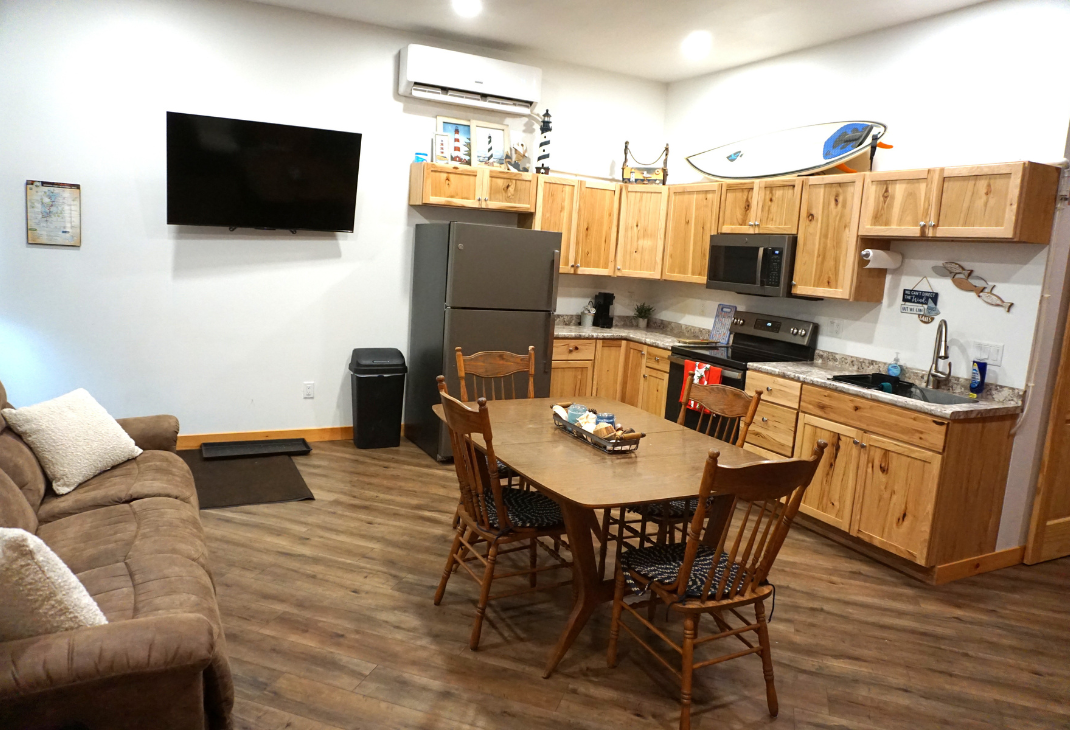 Spend the day at the lake but enjoy a movie or show on the smart tv before bed. 