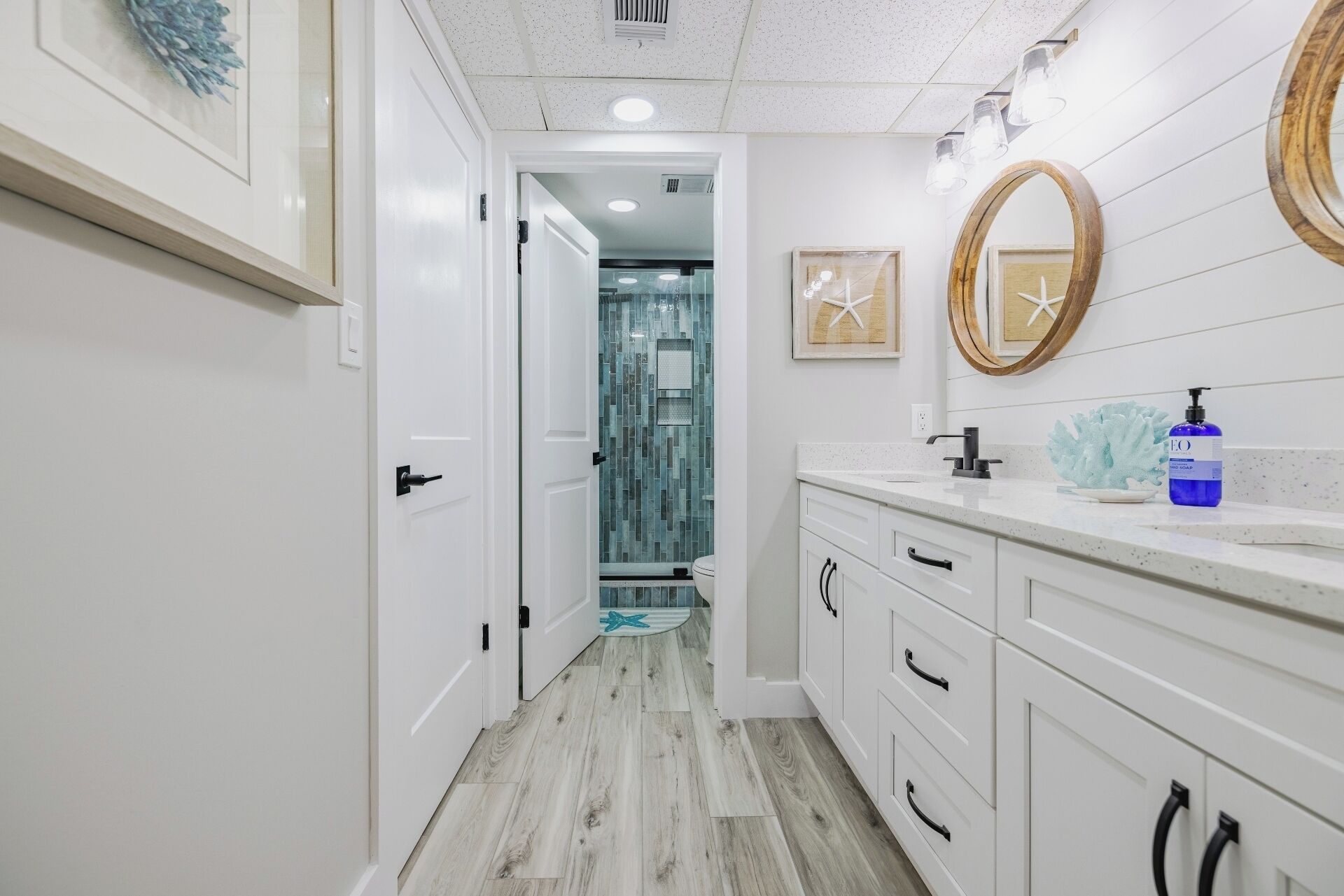 Master bathroom with double vanity
