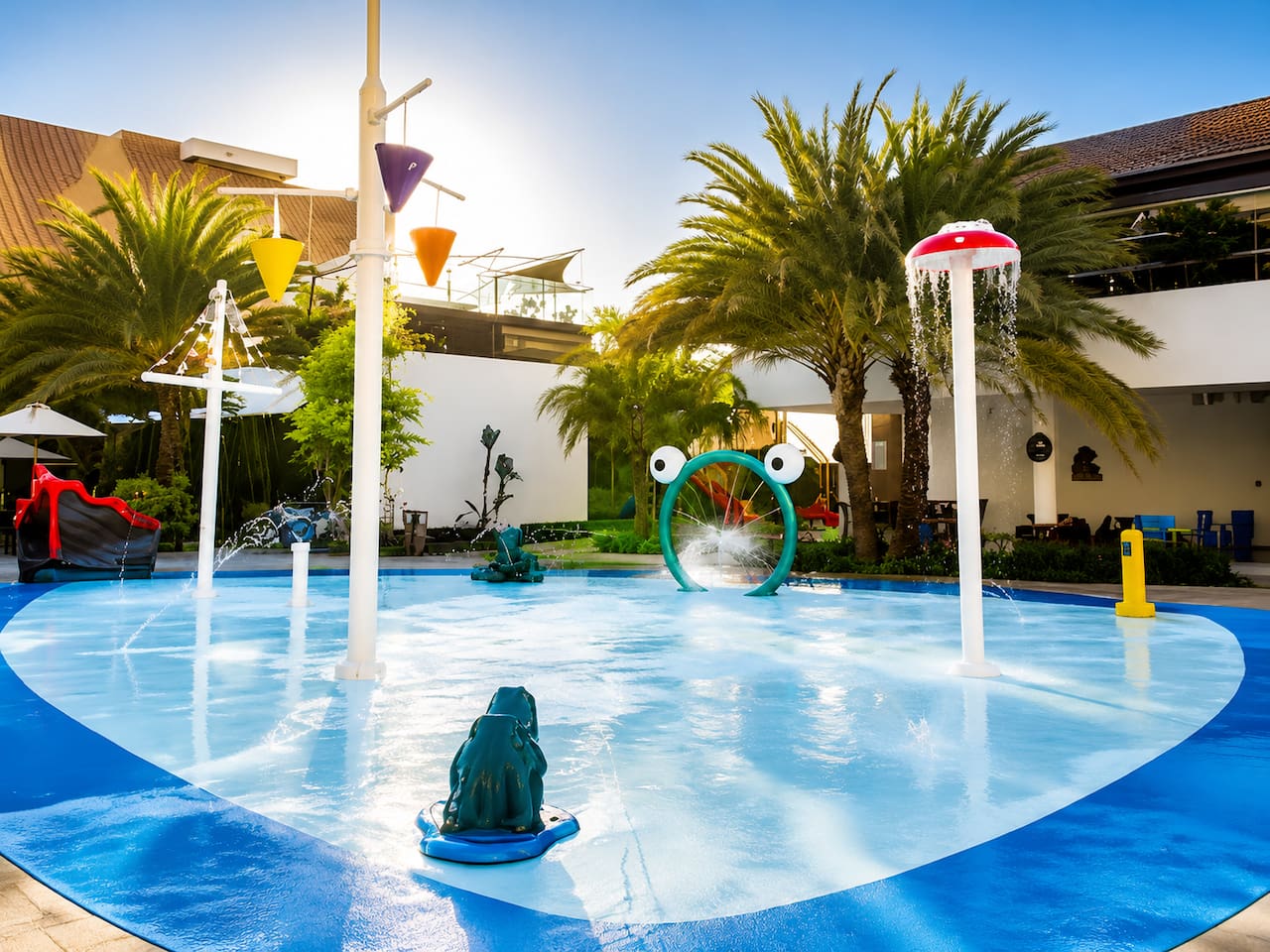 Let the little ones have fun in this exciting water playground.