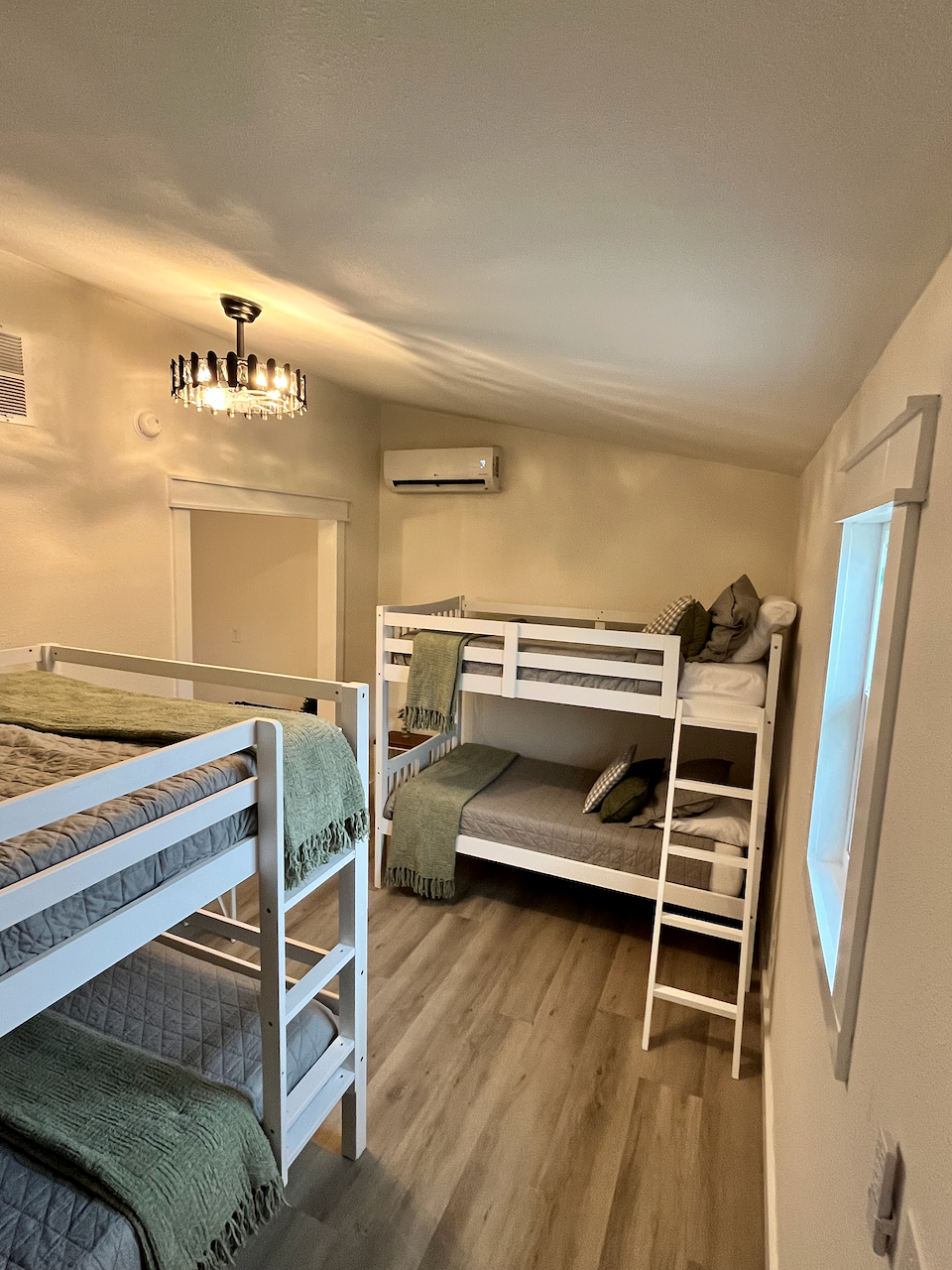 Poolside cabin bunk room