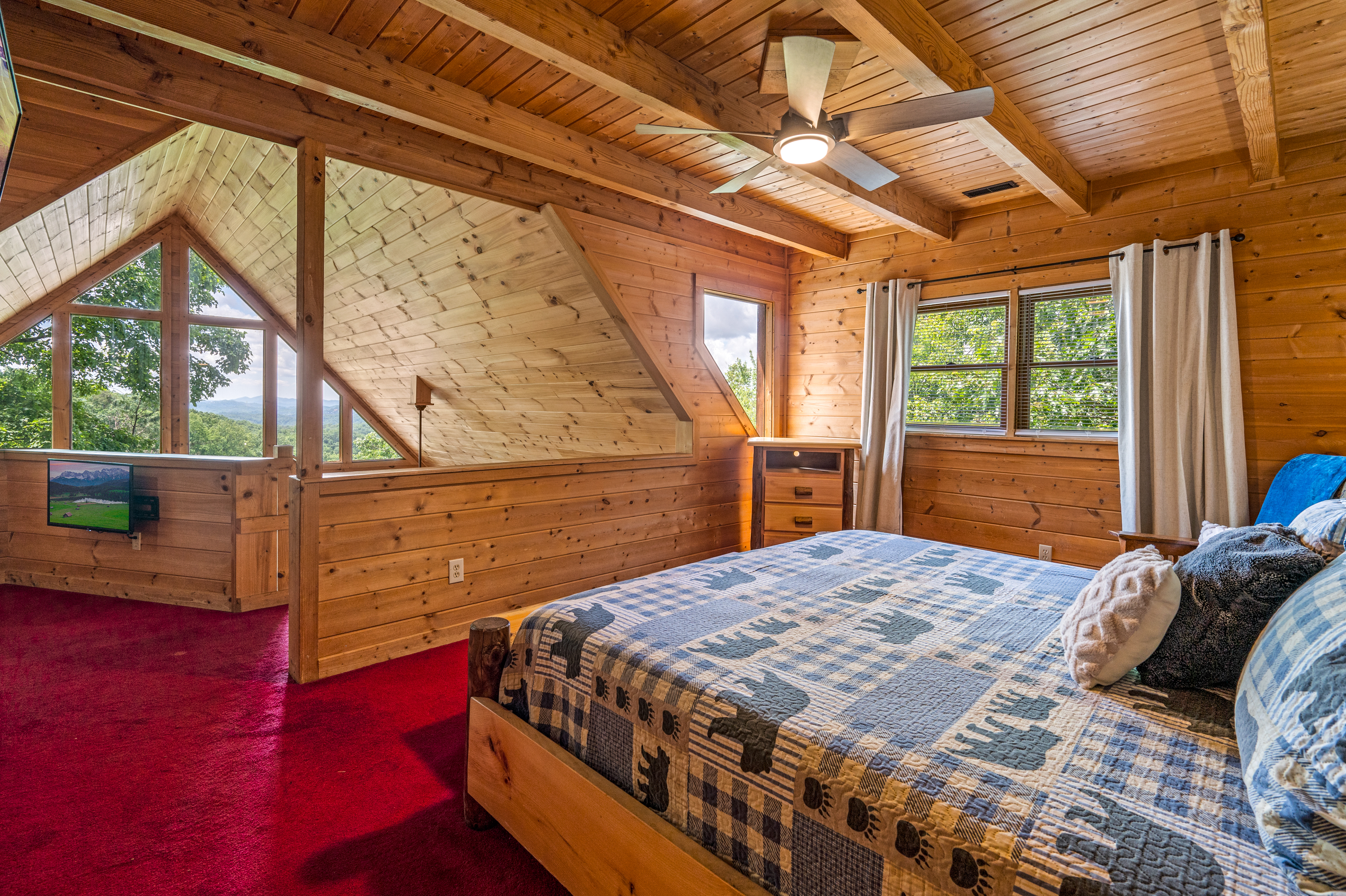 Loft bed with views