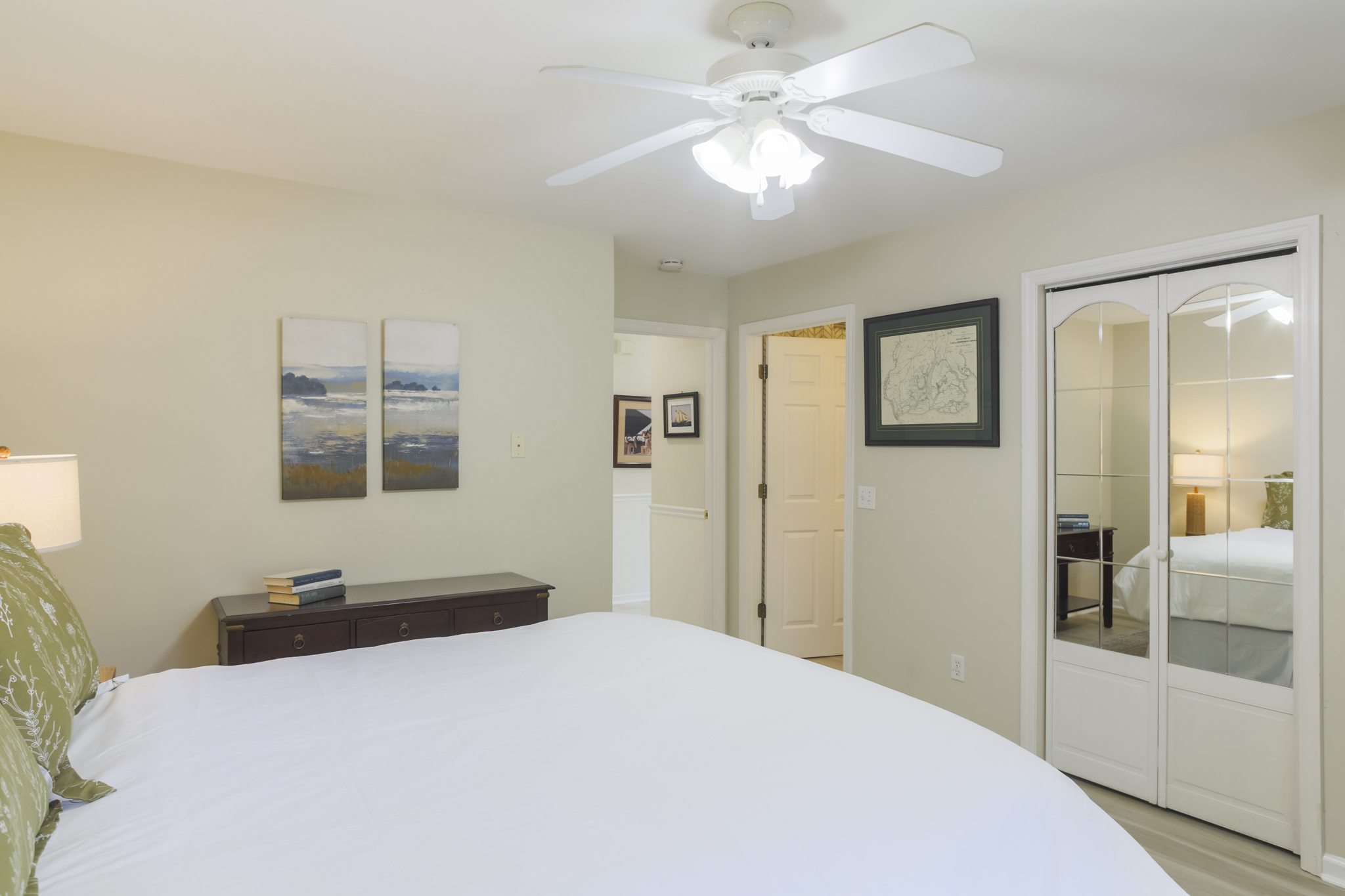 Thoughtful touches make this bedroom feel warm and welcoming.