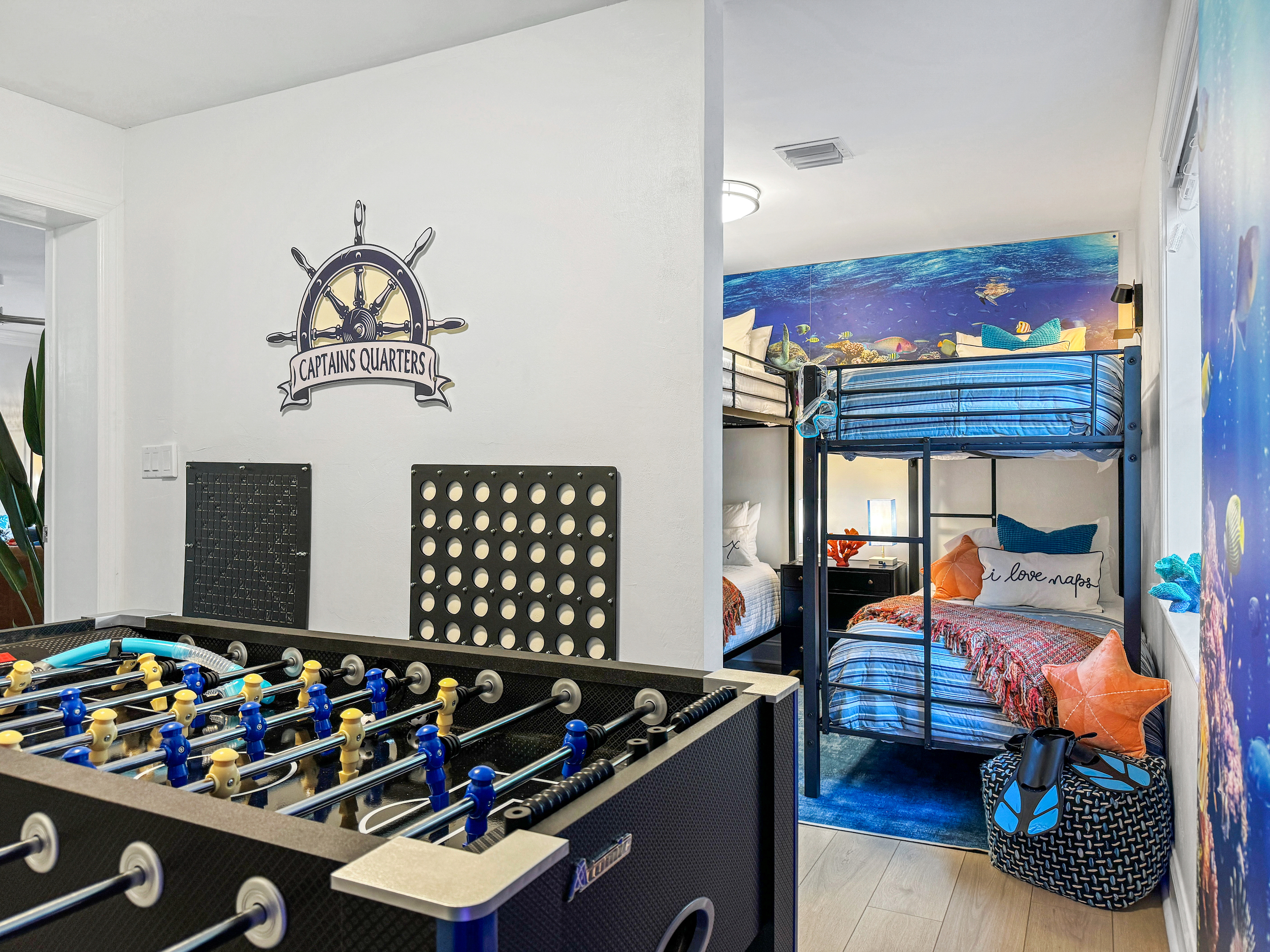 Challenge your mates to foosball before bunking down.