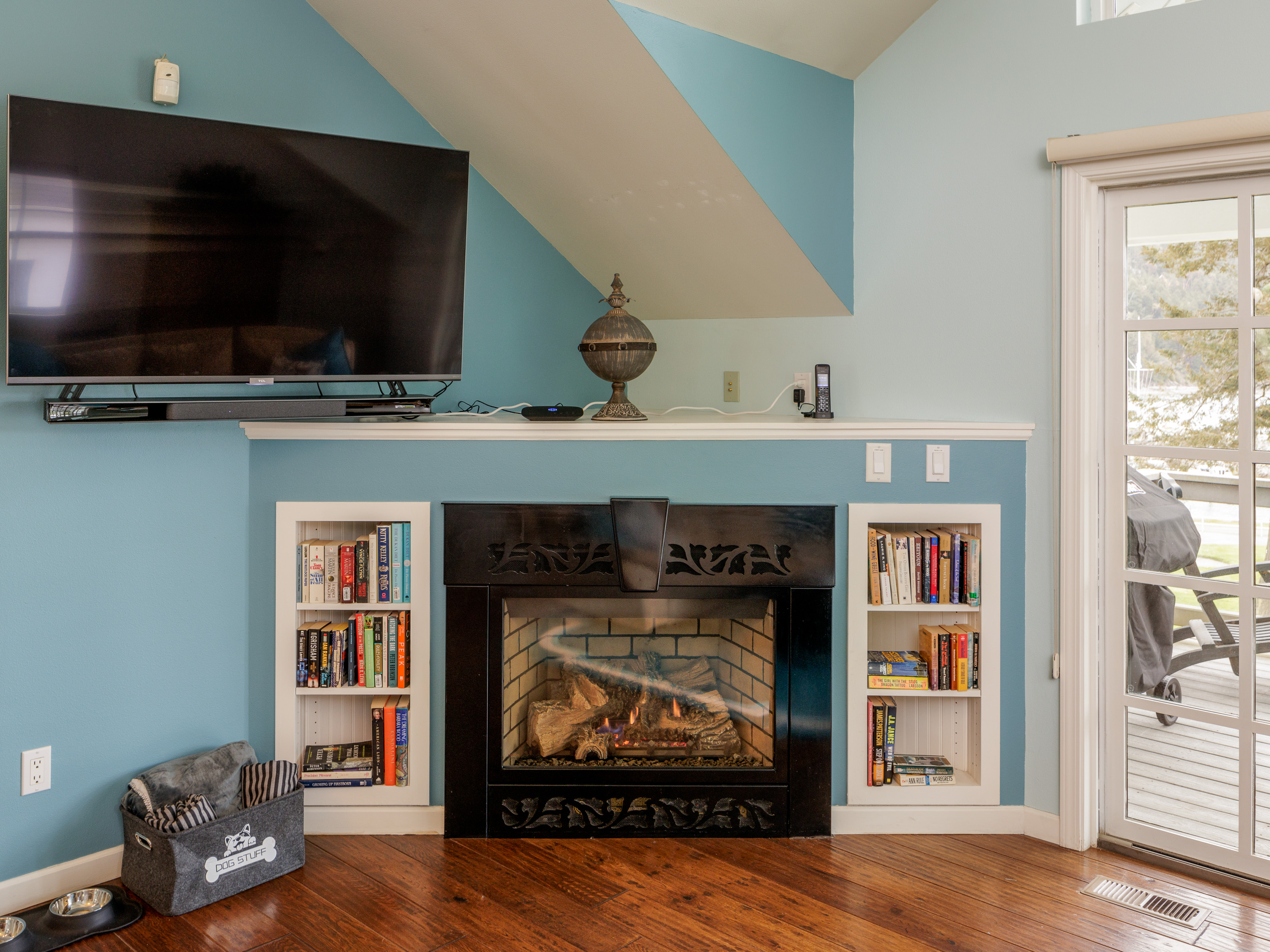 55" Smart TV and Fireplace