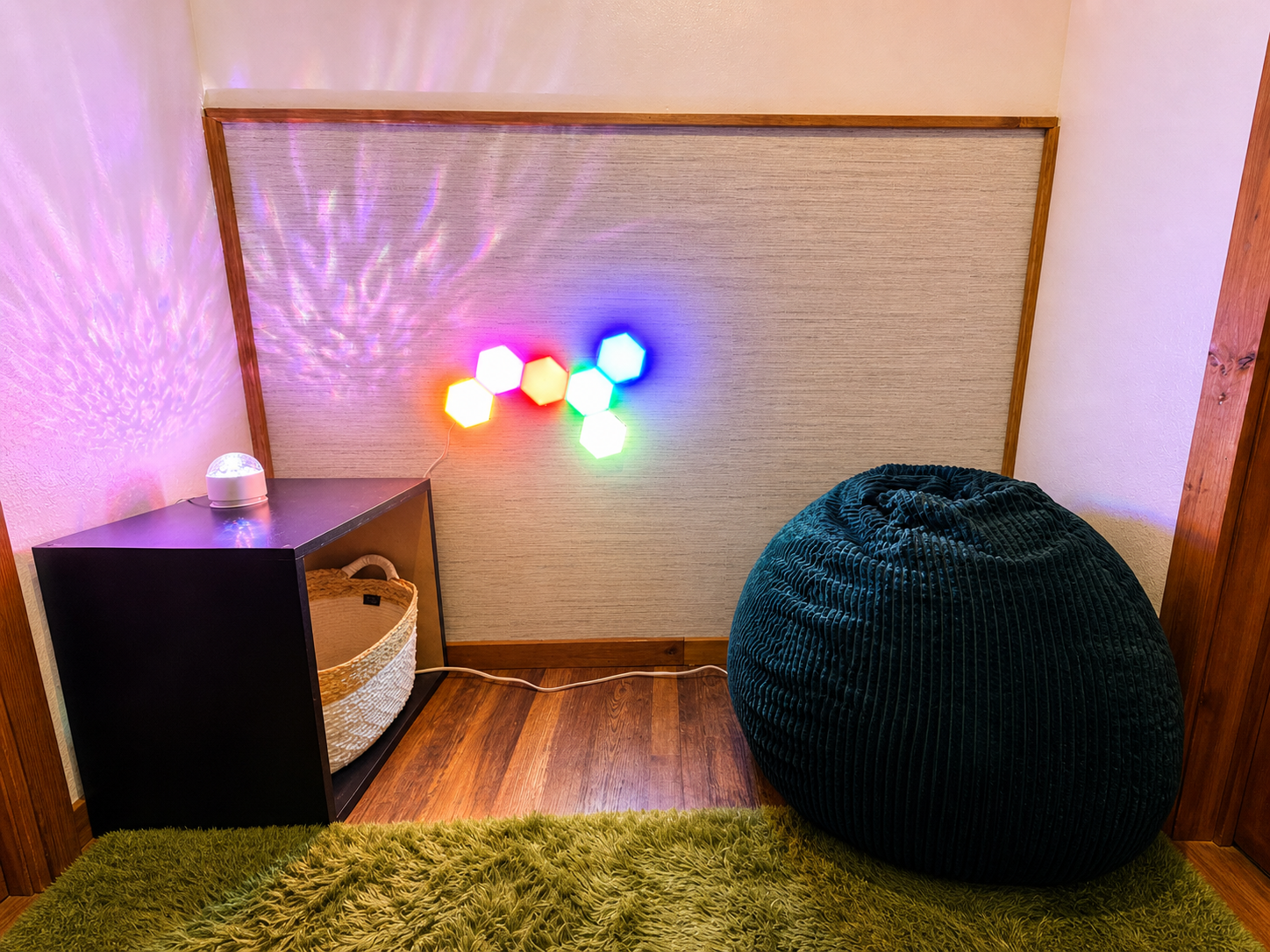 Cozy corner with interactive sensory lights