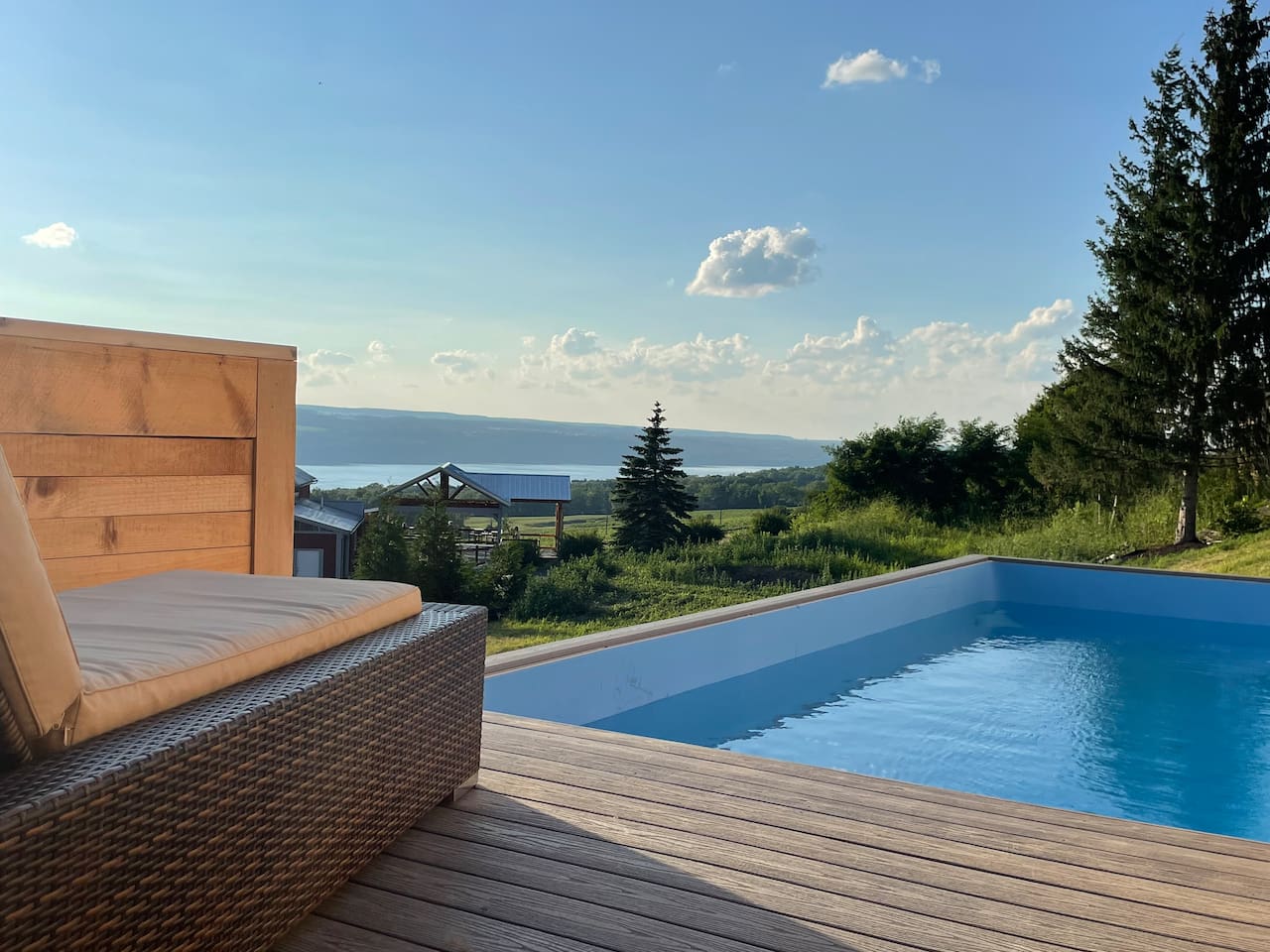 Unobstructed views from private seasonal pool. Open Memorial Day through Labor Day