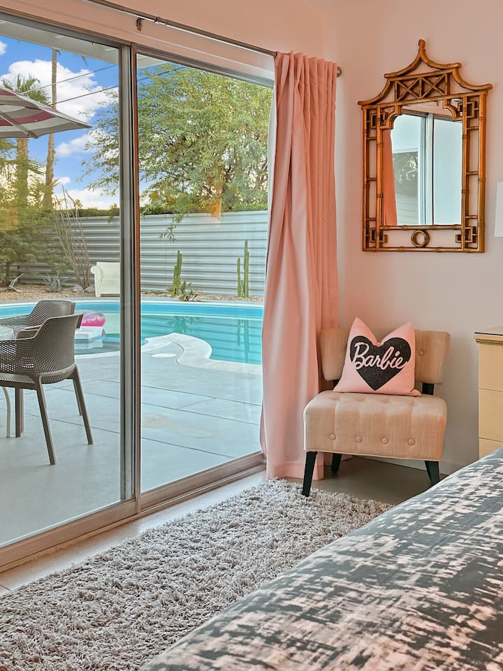 Bedroom 2 with direct pool access