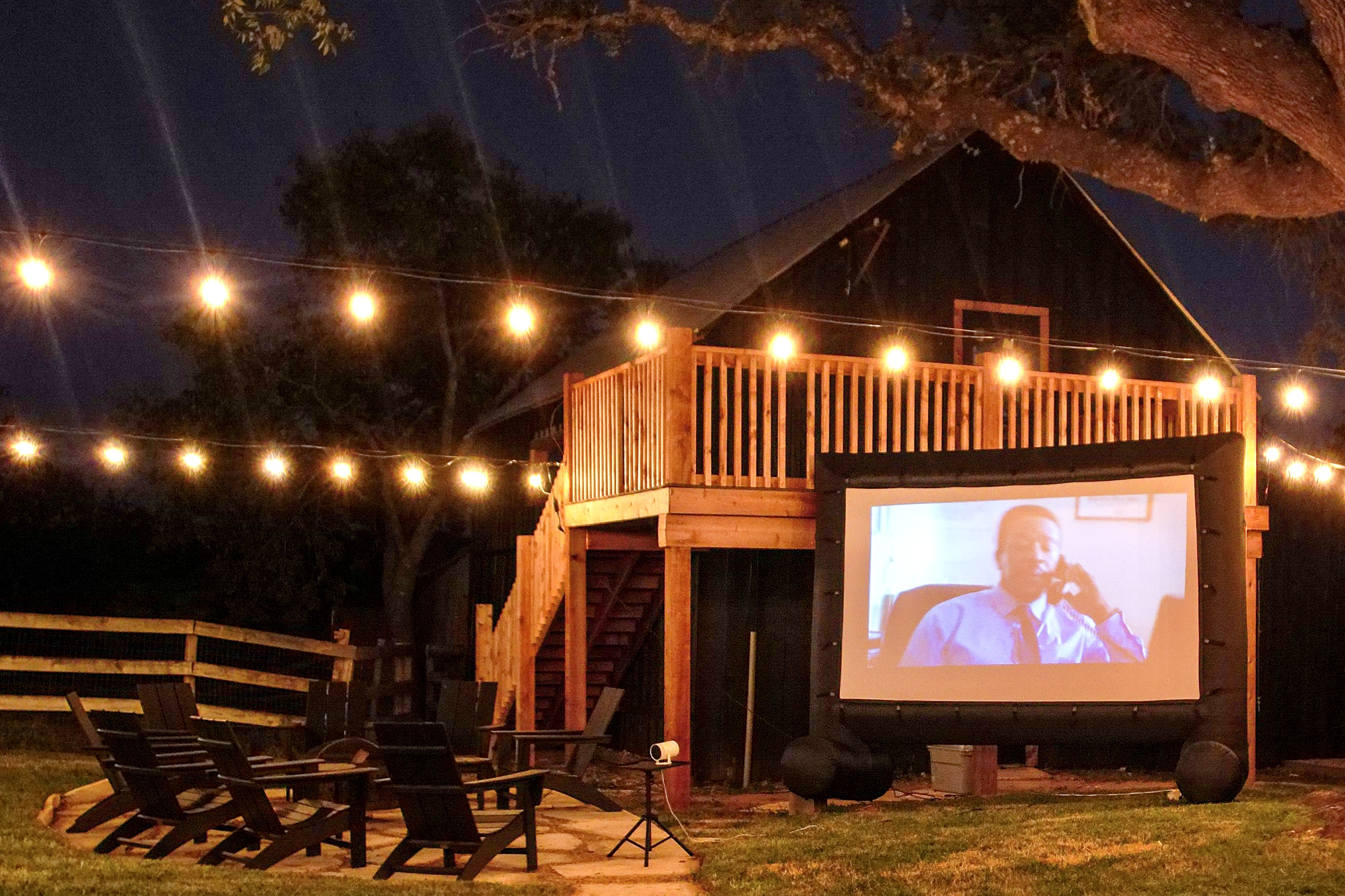 Watch a movie in by the barn*