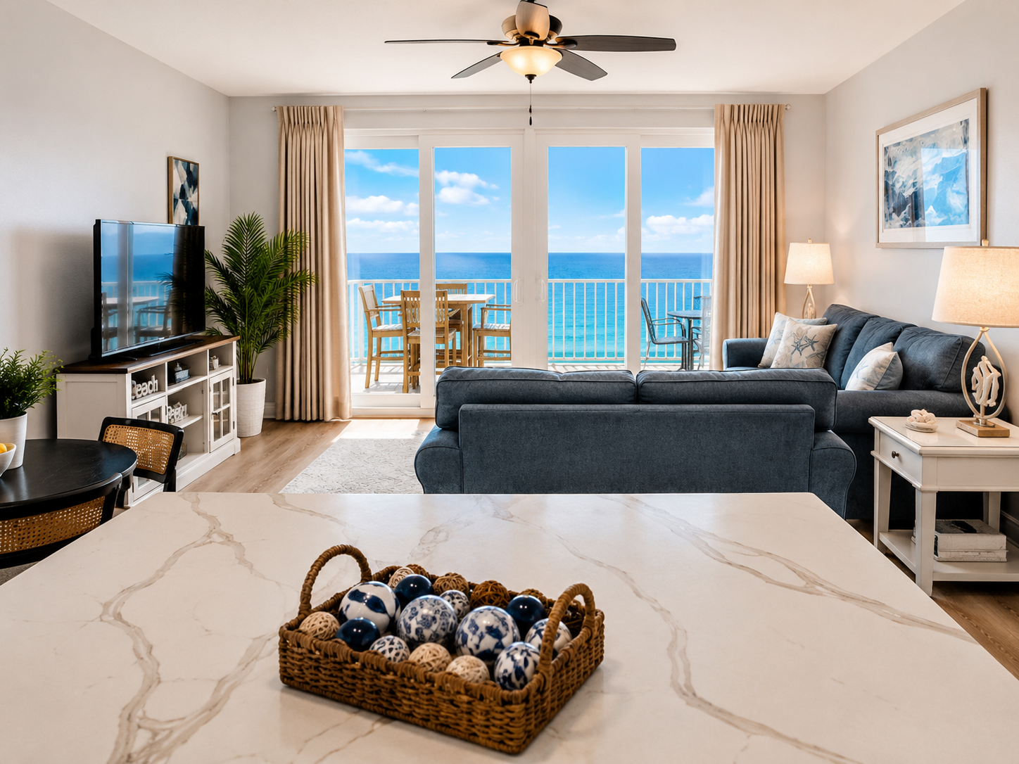 View of the ocean from the kitchen