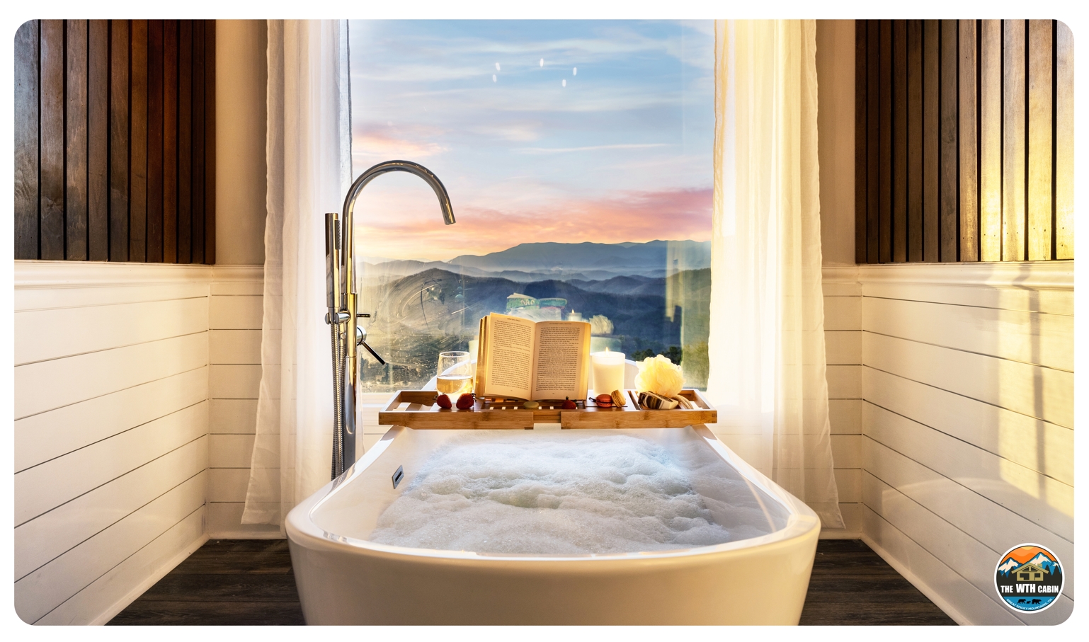 Take in that MAJESTIC mountain view from the big window while soaking in this freestanding tub. It'll make you feel like stepping into a postcard you always dreamed of in a lifestyle magazine. Enjoy your stay.