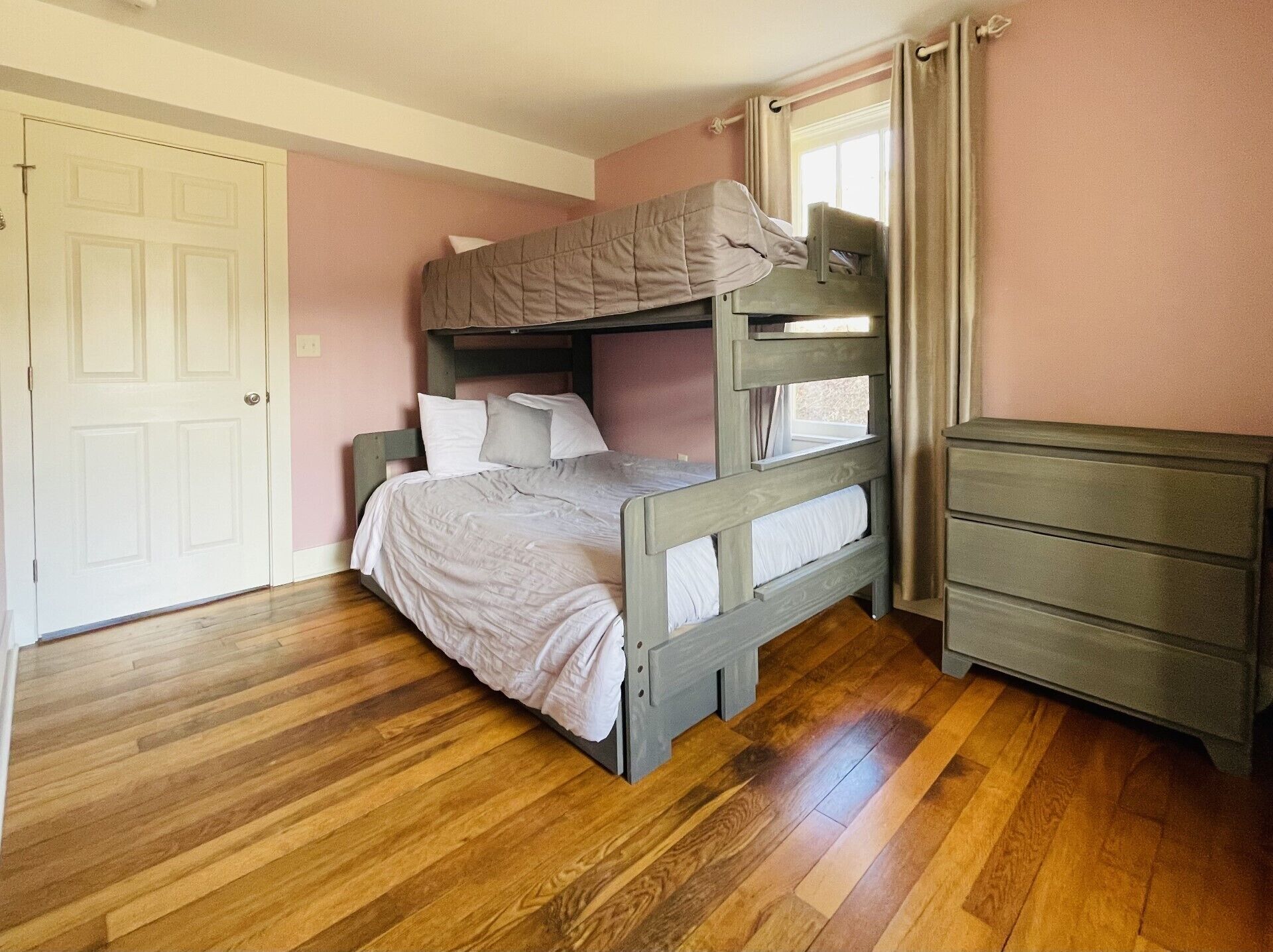 The third bedroom is on the main level with a twin on top of a full bunk