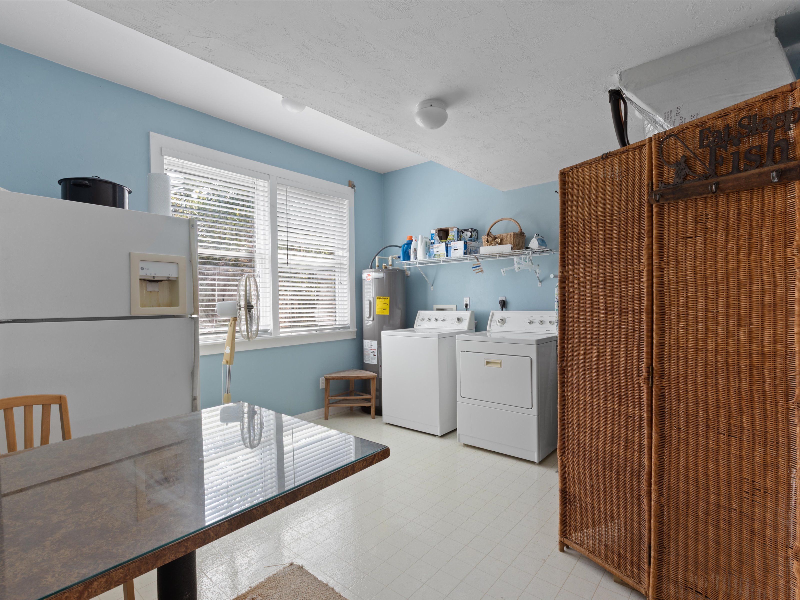 Second fridge in the laundry room