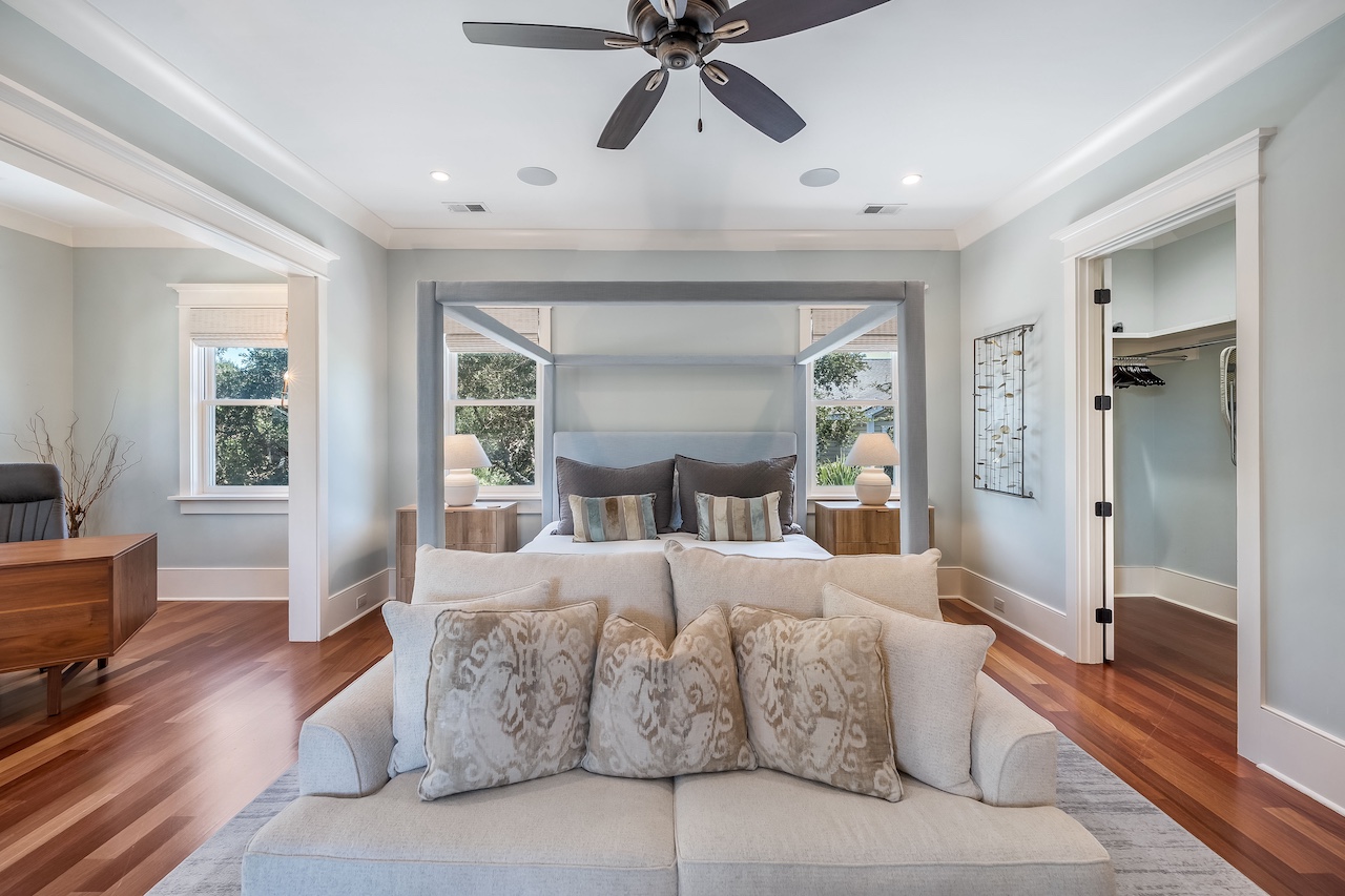 Bedroom 1: King Bed + Ensuite + TV Shore Thing | 4001 Palm Blvd | Isle of Palms, SC | IOP Escapes