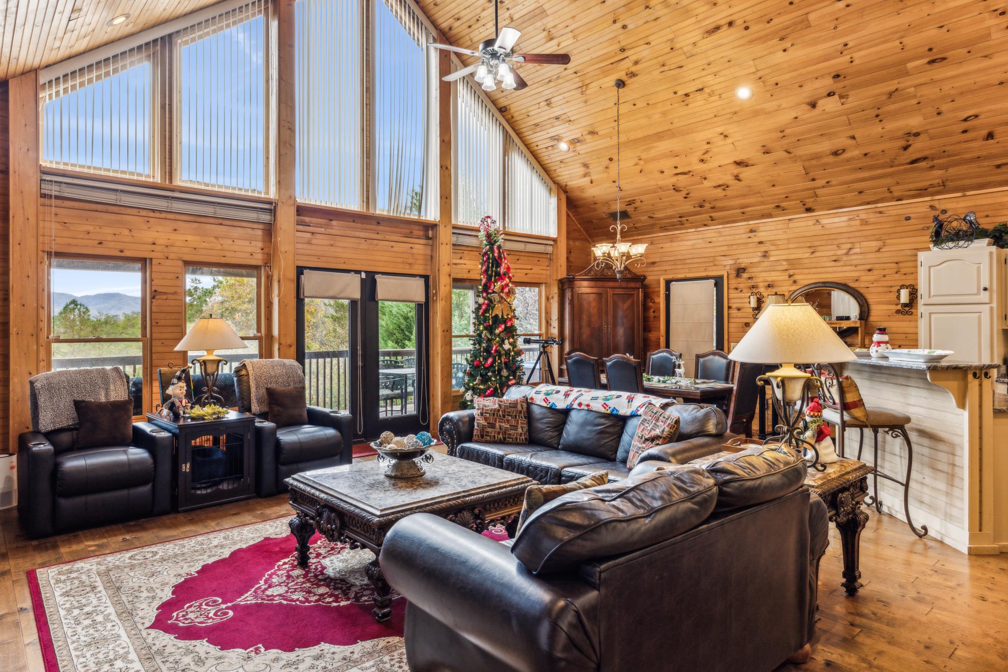 Private Wrap around deck, hot tub under the stars, 2 king suites, dog run 3