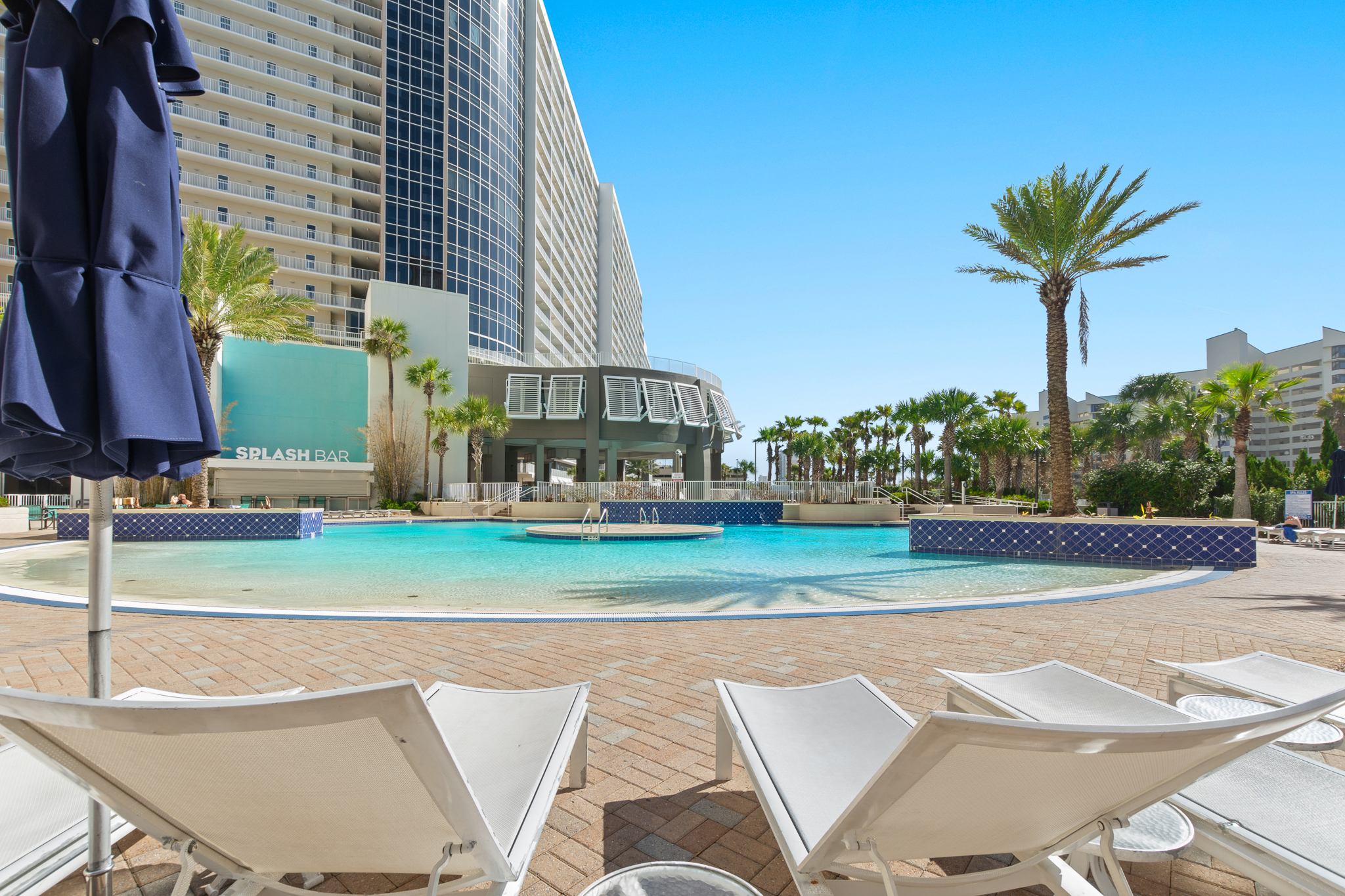 main pool, snack bar & tiki bar