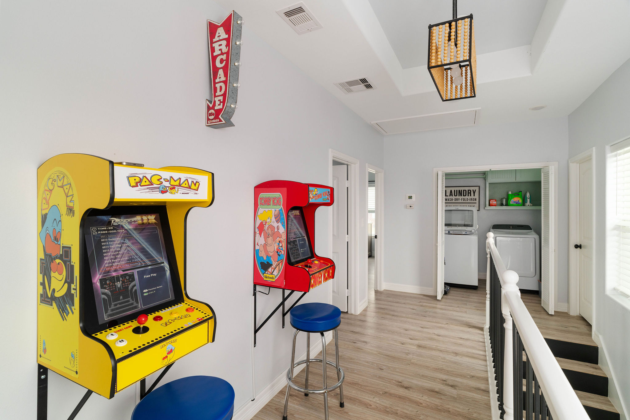 ac-Man & Donkey Kong cabinets — each loaded with hundreds of classic arcade titles. Unlimited plays.