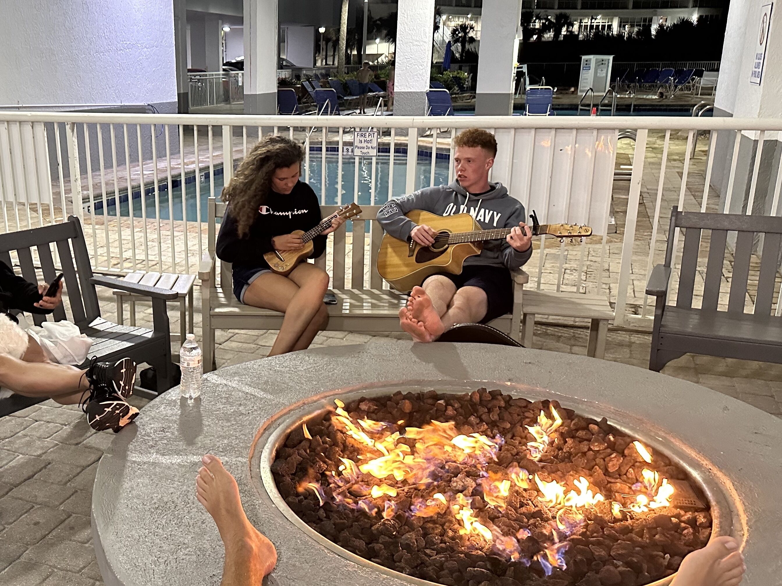 The fire pit is a perfect gathering space for fun and fellowship.