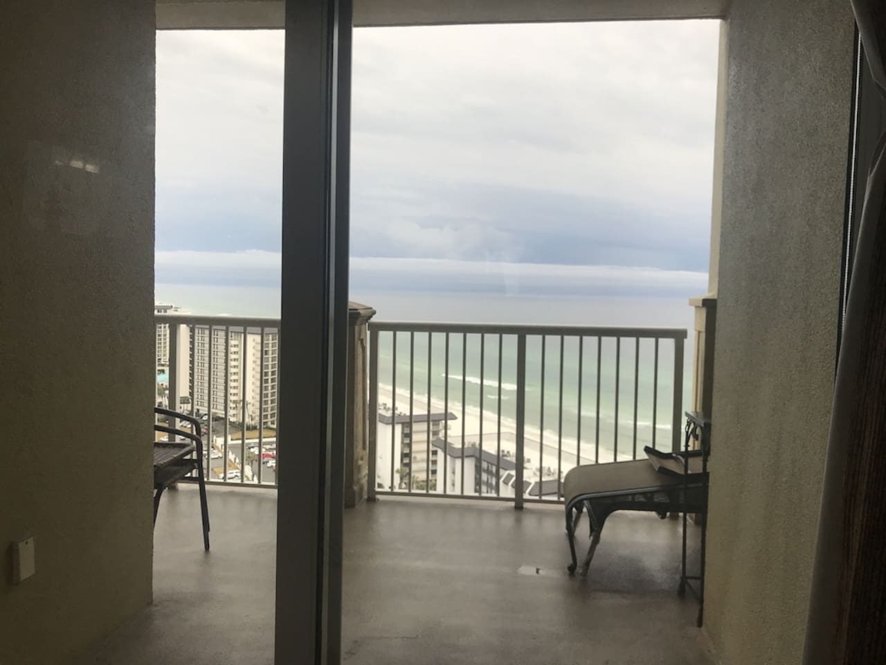View from the master bedroom, which opens to the balcony