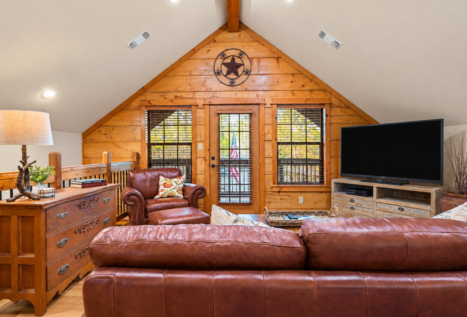 Sneak away for a movie in the inviting upstairs lounge.