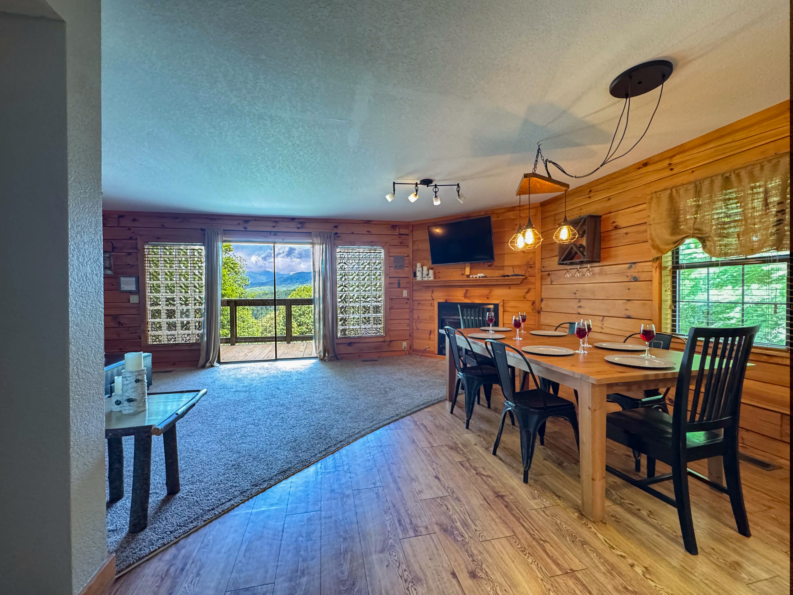 main level dining area and living room
