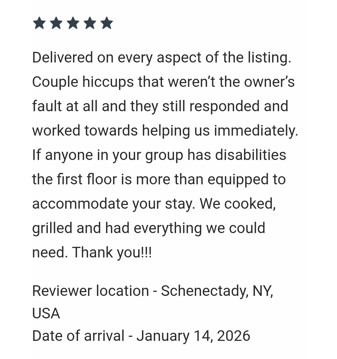 Equipped to accommodate people with disabilities.