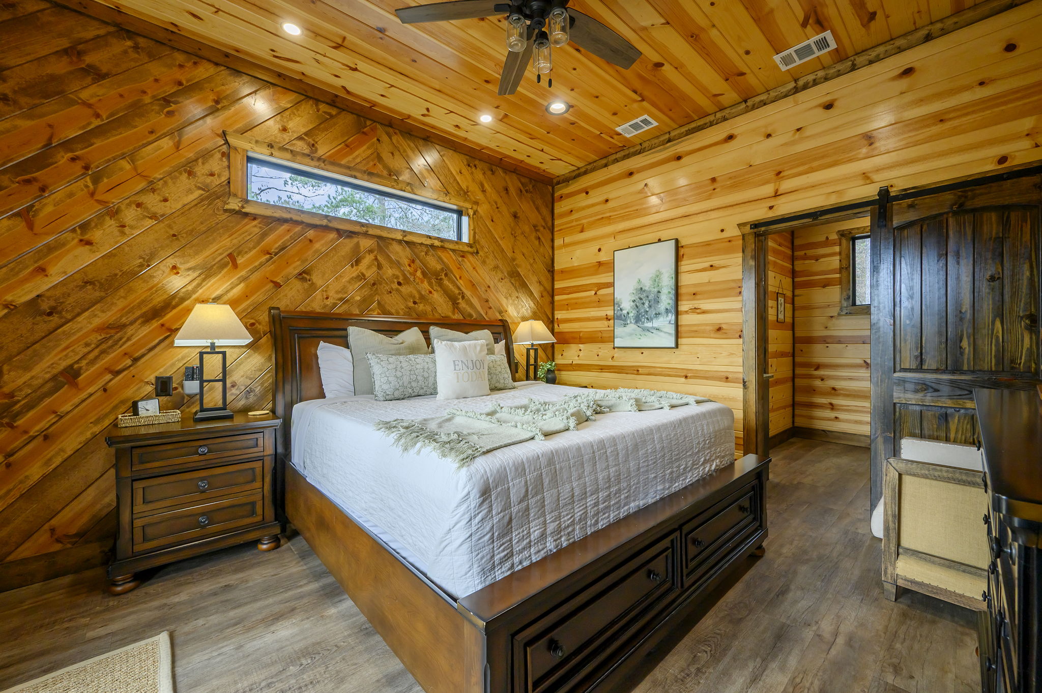 Each bedroom features plush bedding, ensuite bathrooms, and plenty of space to unwind