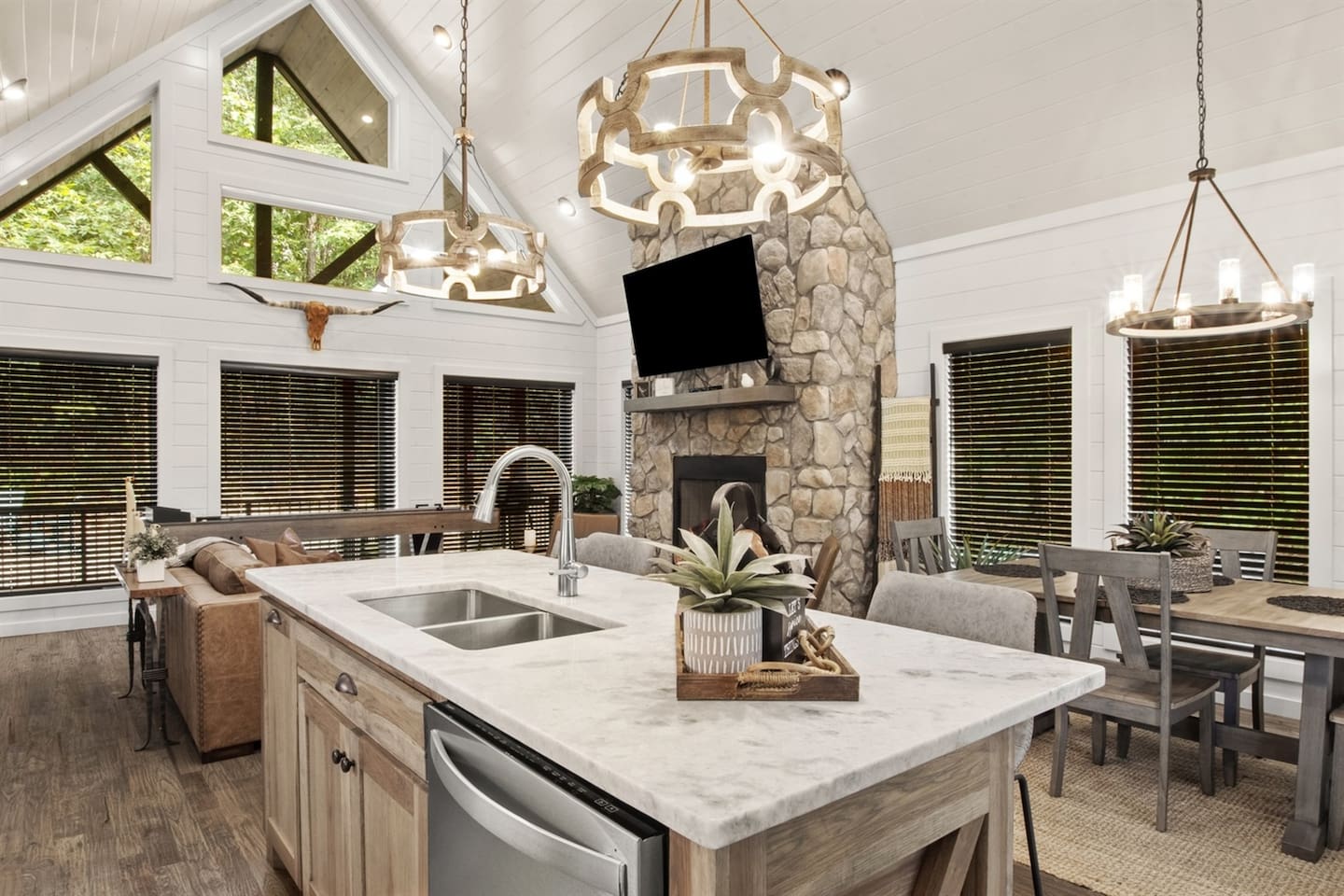 Cook up your favorite meals in this spacious, bright kitchen designed for convenience and style.