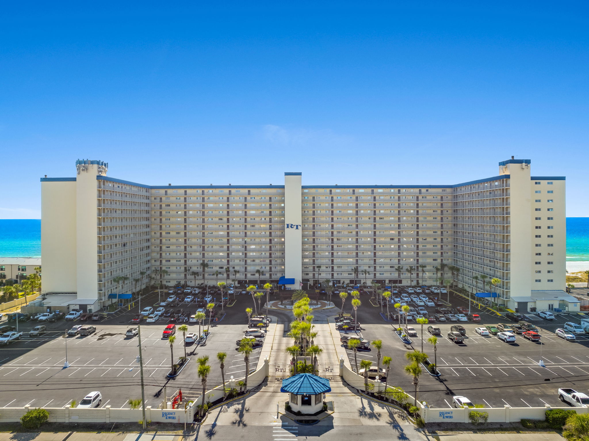 Roll up to your relaxing oasis at the front gates of the infamous Regency Towers. ??? Repeat guests know this view all too well, as they return year after year for the blissful beach life and unforgettable family fun nights.
