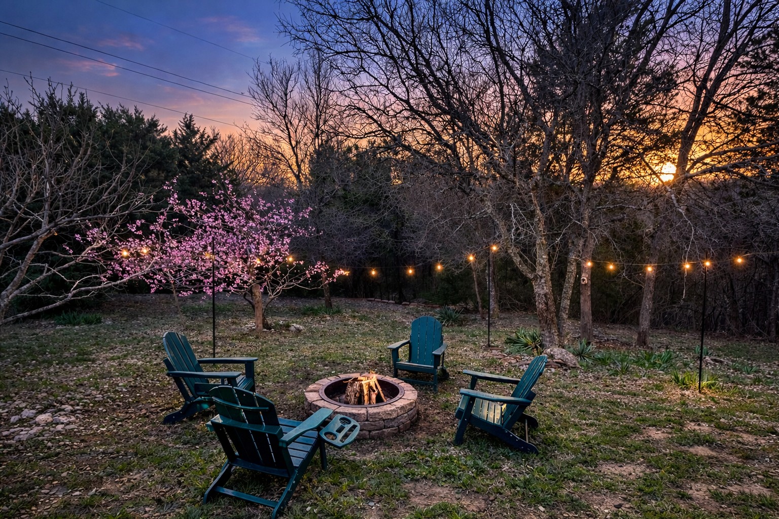 Evening time by the fire pit.
