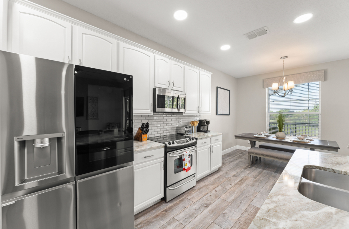 Luxury Refrigerator and Modern amenities full kitchen 
