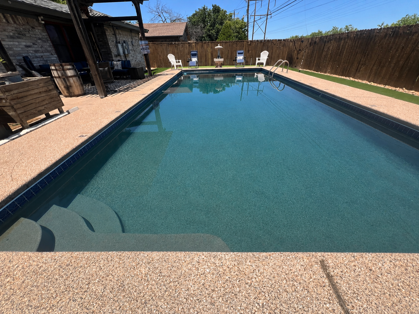 Swim laps in the extra large pool