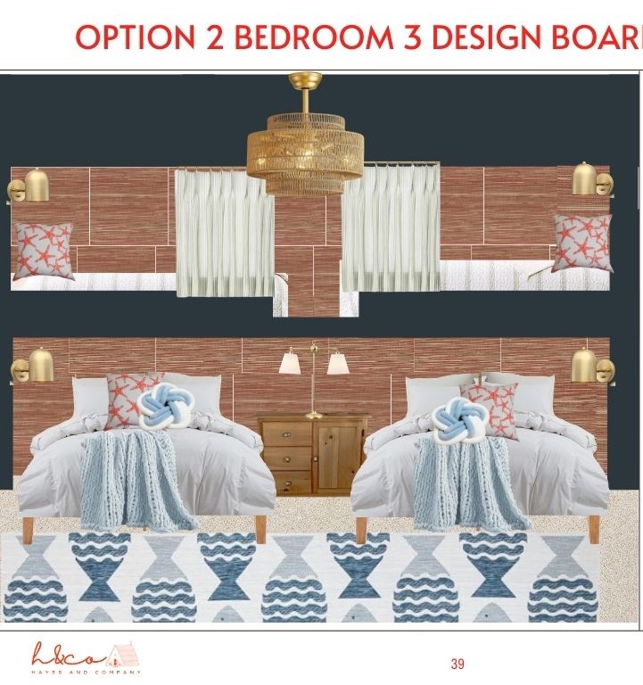 The Fishing Pier bedroom has been through a few fun design revisions (we couldn’t decide😉), but here’s what’s set: it will feature two Twin-over-Queen bunkbeds. You’ll also love the bayside balcony access, a Jack-and-Jill bathroom, & glowing sunset views.