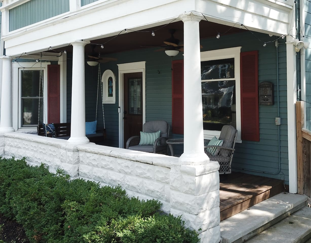 The covered front porch offers a lovely place for morning coffee, reading your book or just passing the day.