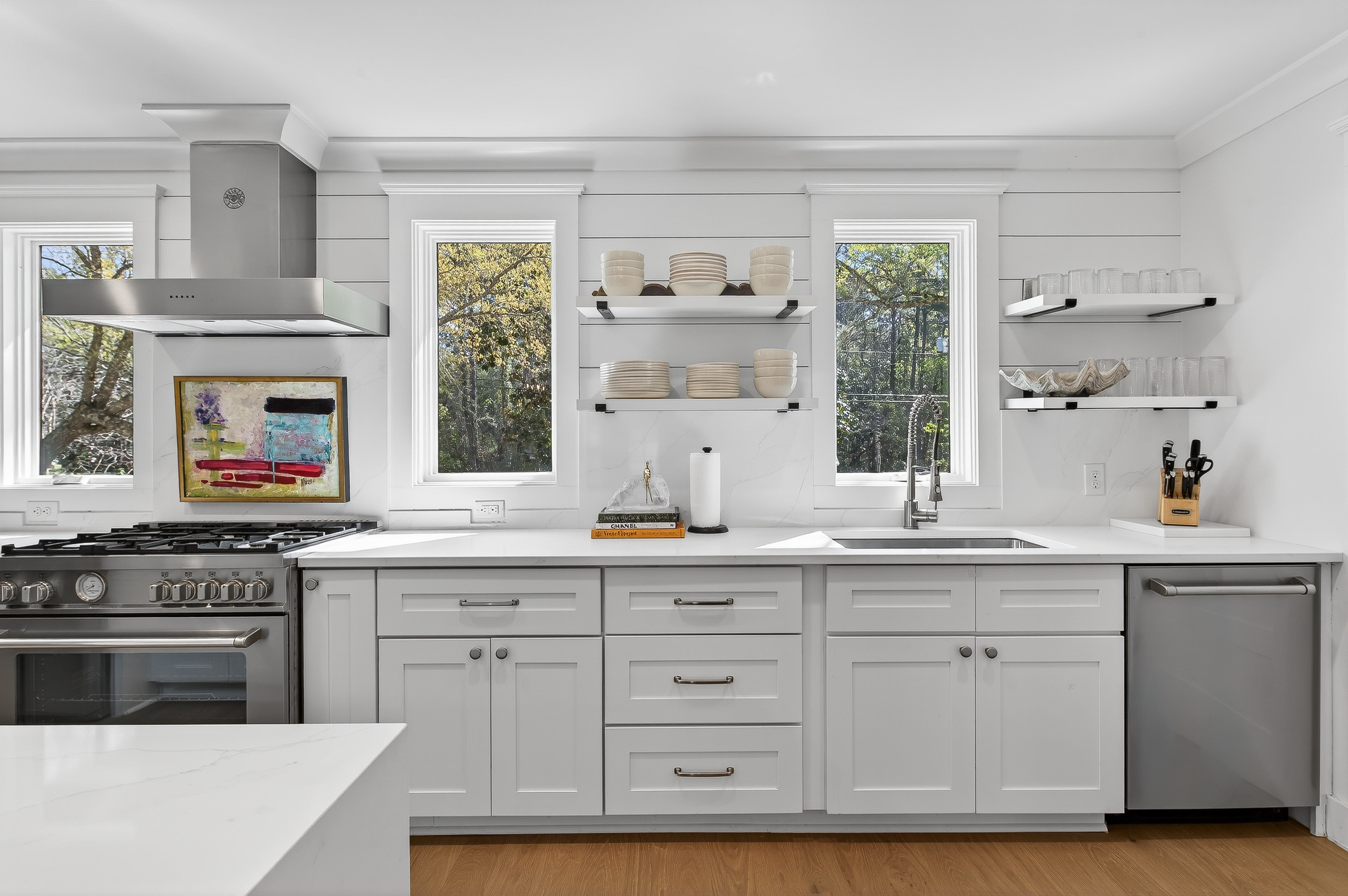 Chef’s kitchen with premium appliances and plenty of space to cook and connect