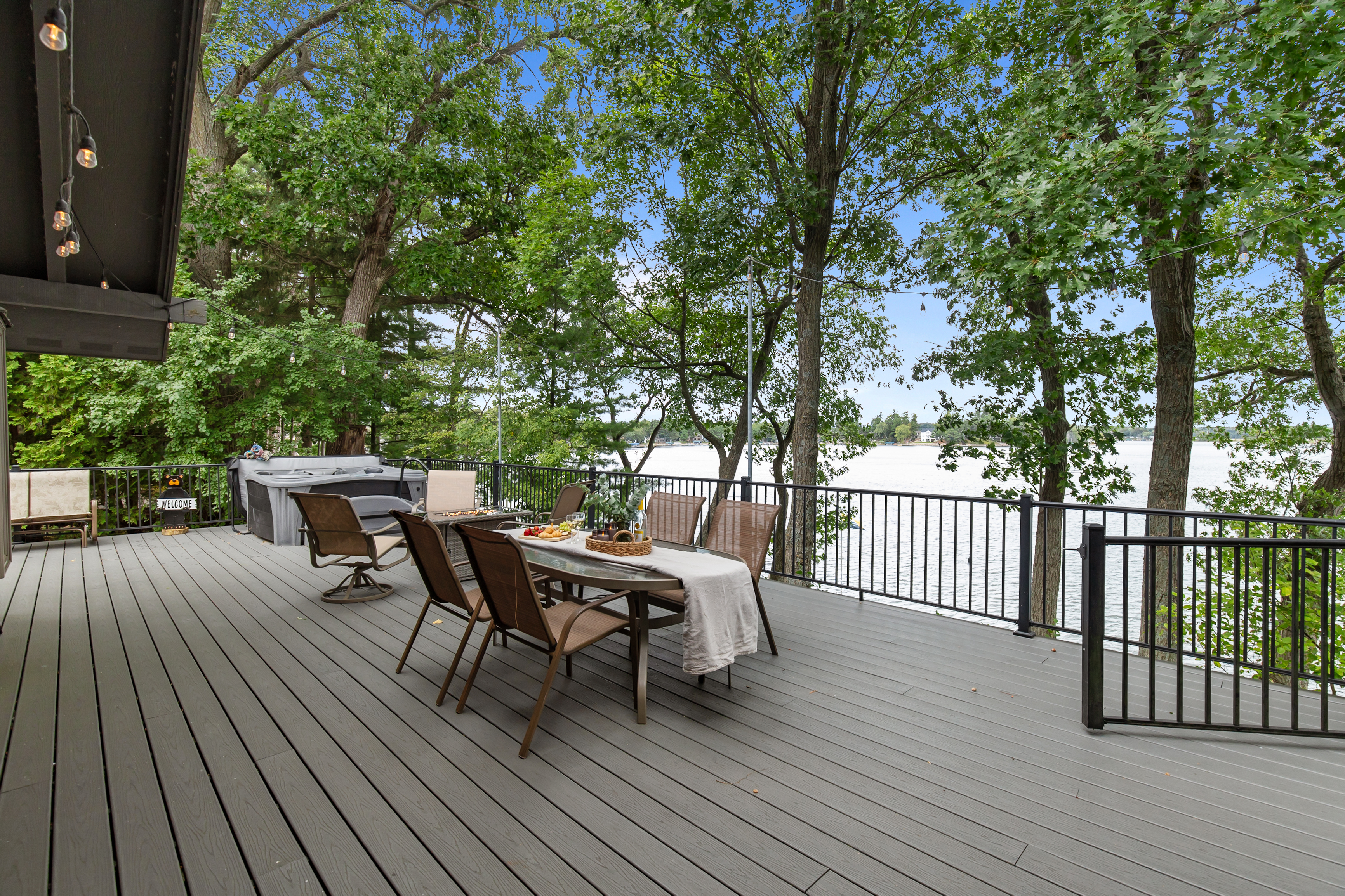 The spacious deck offers more than enough room for the little ones to play and explore safely.