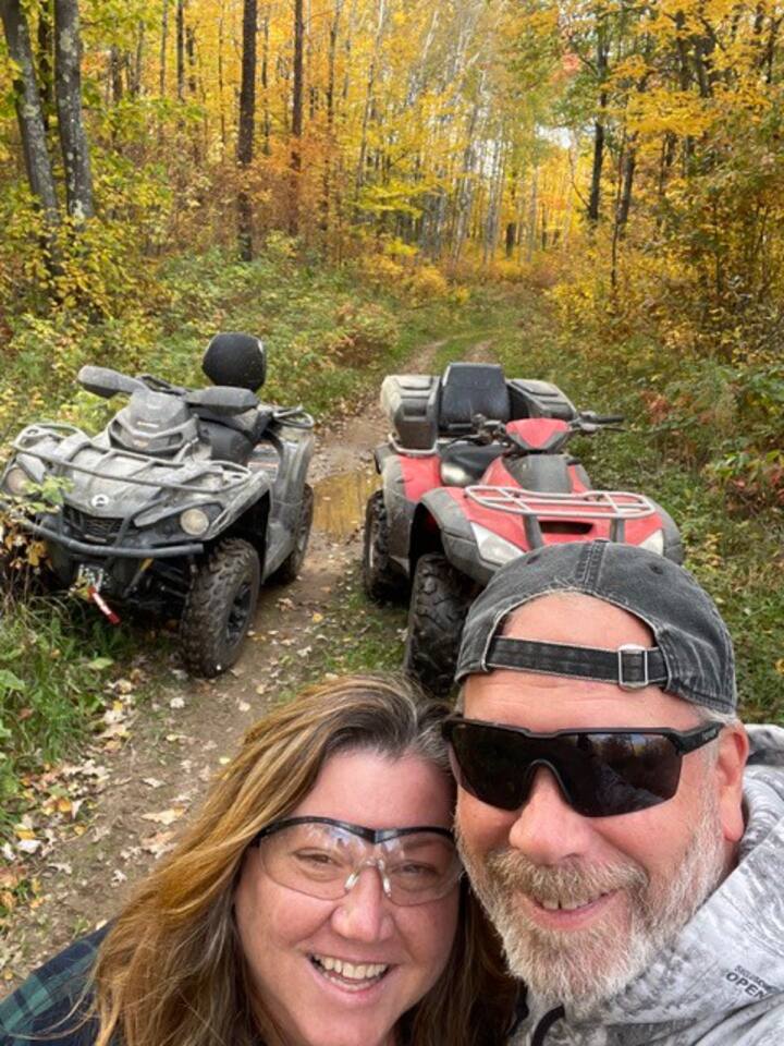 Tim & Kelly enjoying the many miles of 4 wheeling trails nearby
