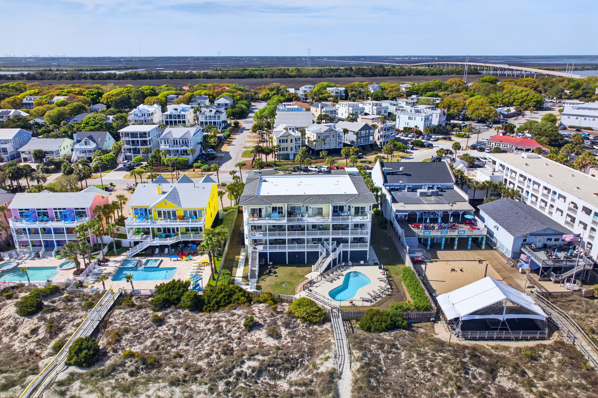 Aerial View | 1006 Ocean Blvd, Isle of Palms, SC | 102 Dunescape | IOP Escapes